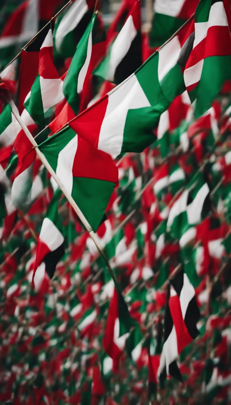 Realistic Palestine flags🇵🇸、Red isosceles triangle