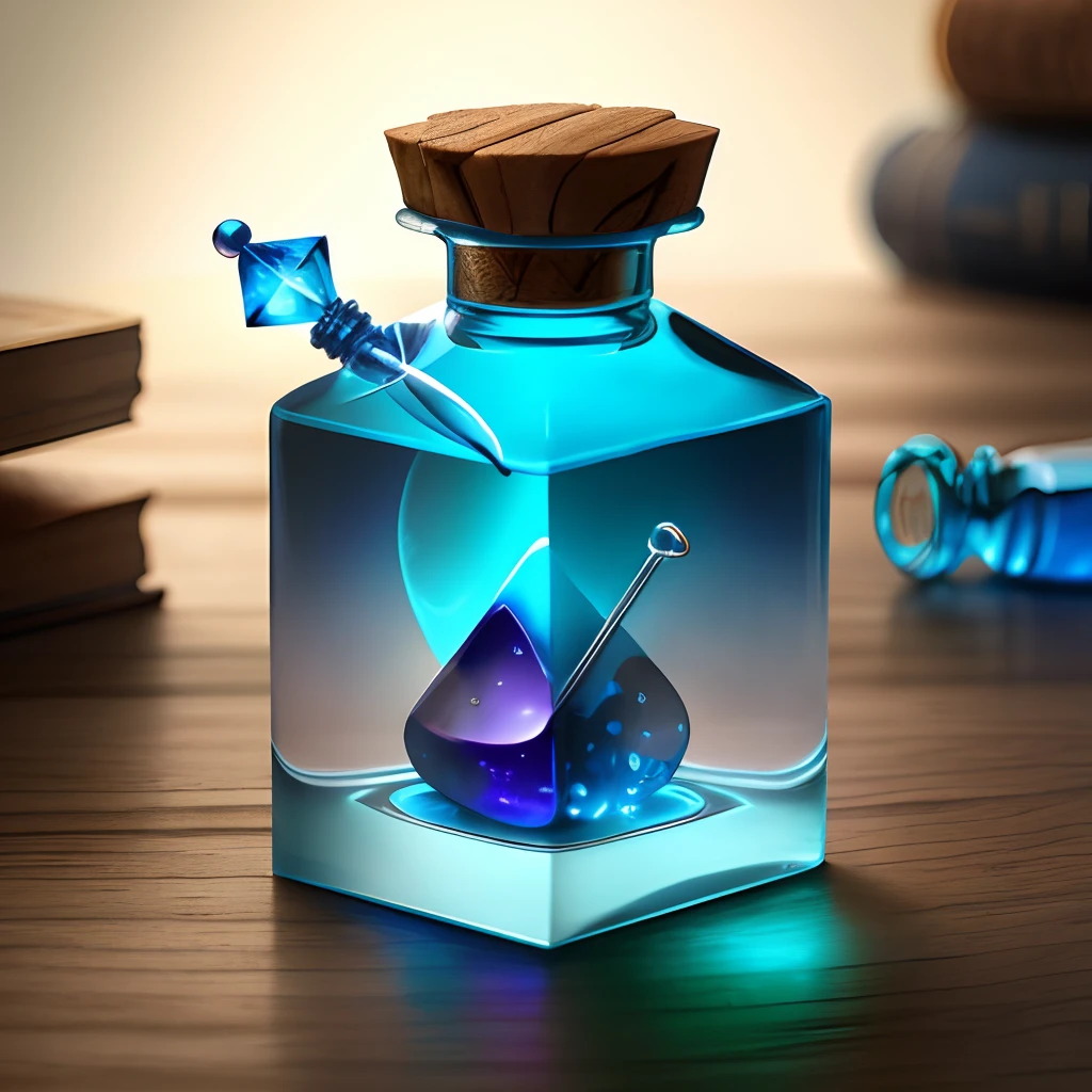 Blue magic bottle,Two-dimensional,