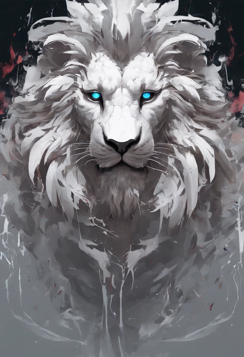 splashart, Lion's head, Well detailed mane ((white backgrounid)), piercingeyes, epic instagram, art stations, Color Paint Splash Style+, contour lines, hyperdetailed intricately detailed, Unreal Engine, magnifica, intricate detailes, Splash Screen, Complementary color scheme, Realistic concept art, 8K分辨率, Masterpiece of deviance, an oil painting, heavy brushstrokes, Ink Drop, Splash gear