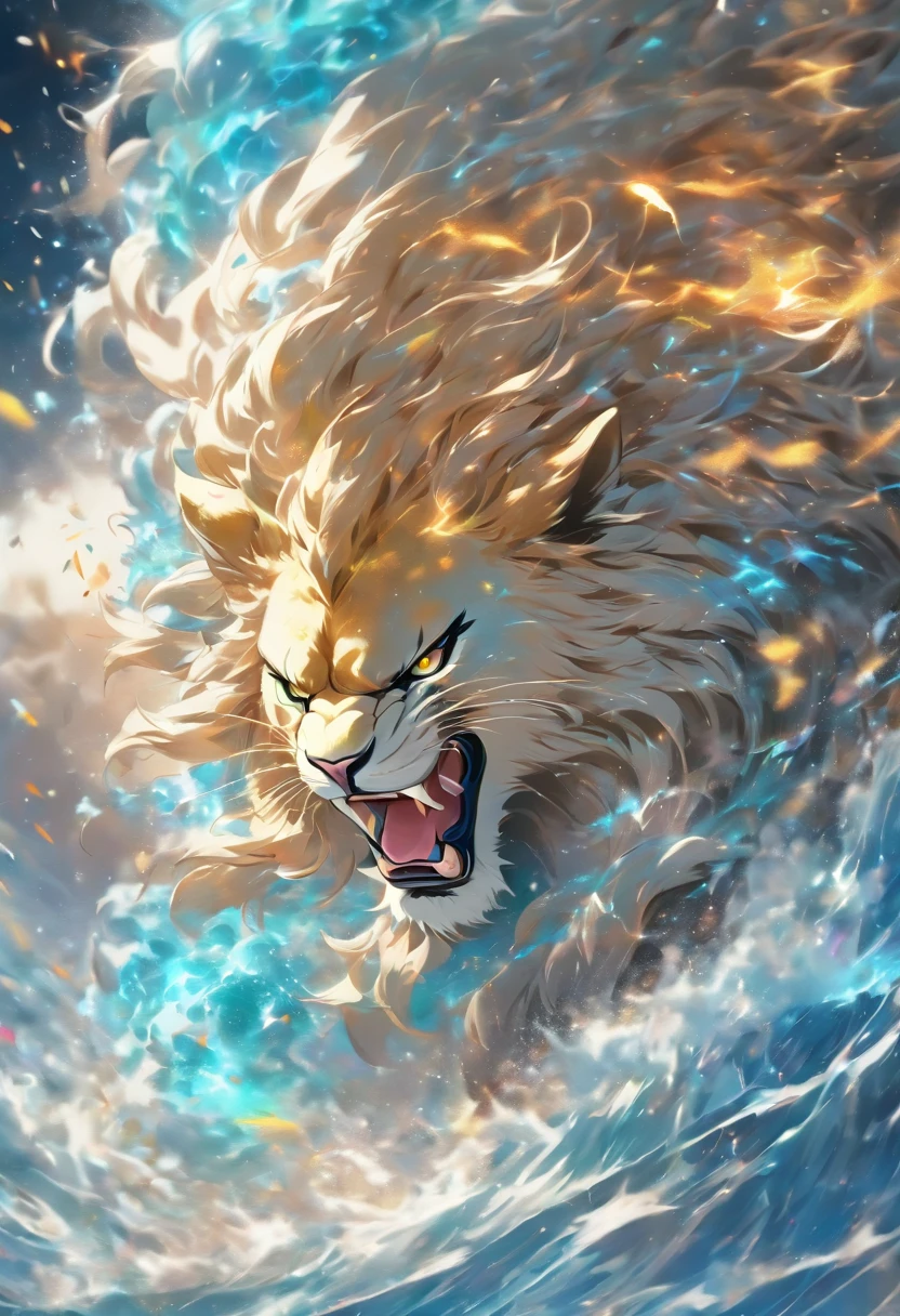 splashart, Lion's head, Well detailed mane ((white backgrounid)), piercingeyes, epic instagram, art stations, Color Paint Splash Style+, contour lines, hyperdetailed intricately detailed, Unreal Engine, magnifica, intricate detailes, Splash Screen, Complementary color scheme, Realistic concept art, 8K分辨率, Masterpiece of deviance, an oil painting, heavy brushstrokes, Ink Drop, Splash gear