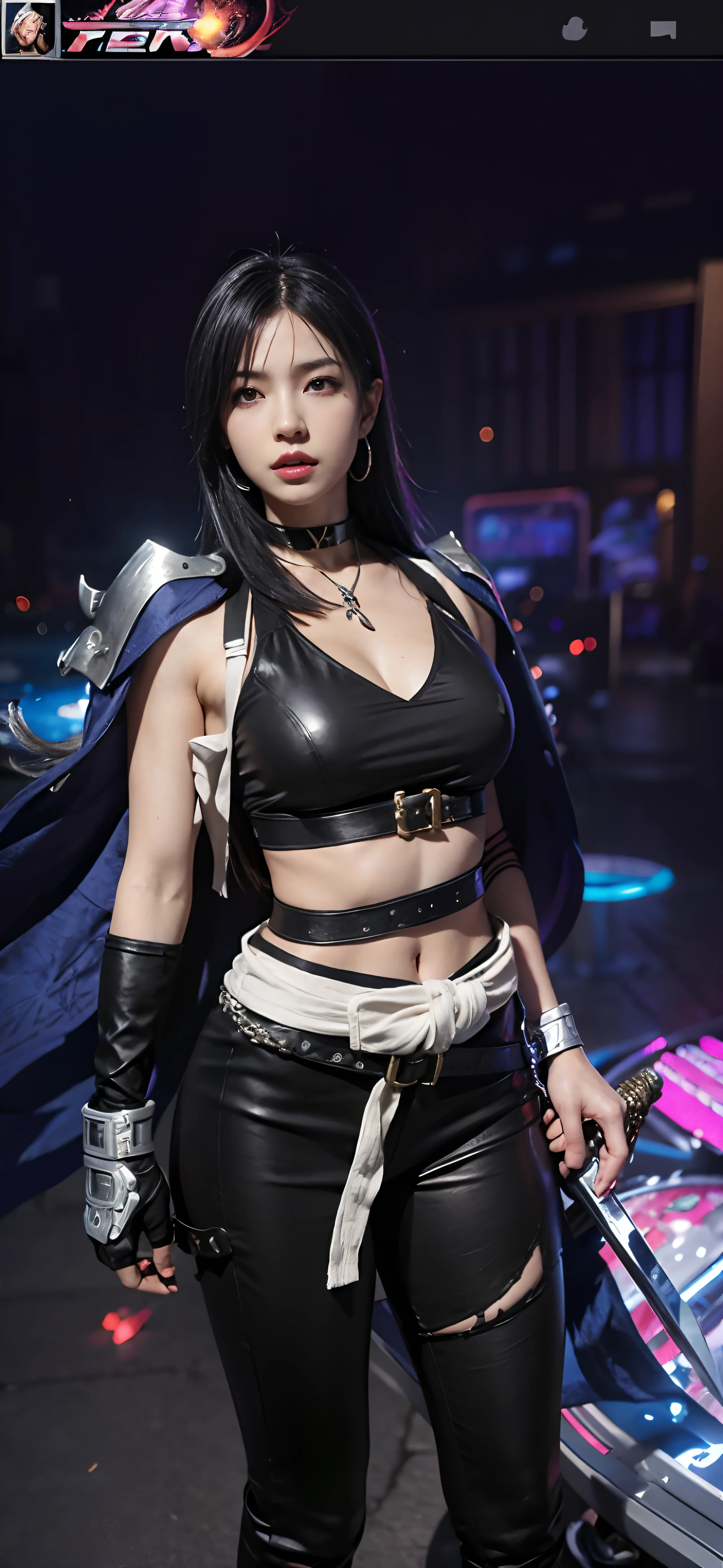 a close up of a person in a costume with a sword, as a character in tekken, female character, tifa lockhart with white hair, katana zero video game character, lunar themed attire, kda, slim body, cyborg - girl with silver hair, upper body avatar, fashion gameplay screenshot, fighting game character, new character, floralpunk elysian maiden, sigma female