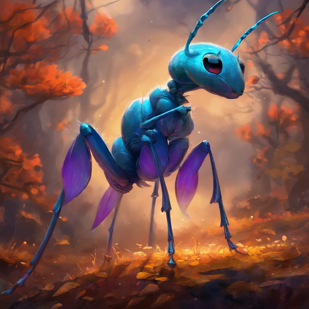 An ant,Profile,in a halloween style,Center composition,(tmasterpiece,Best quality:1.2),the best lights,The best shadow,Render the background, stylized 3d render