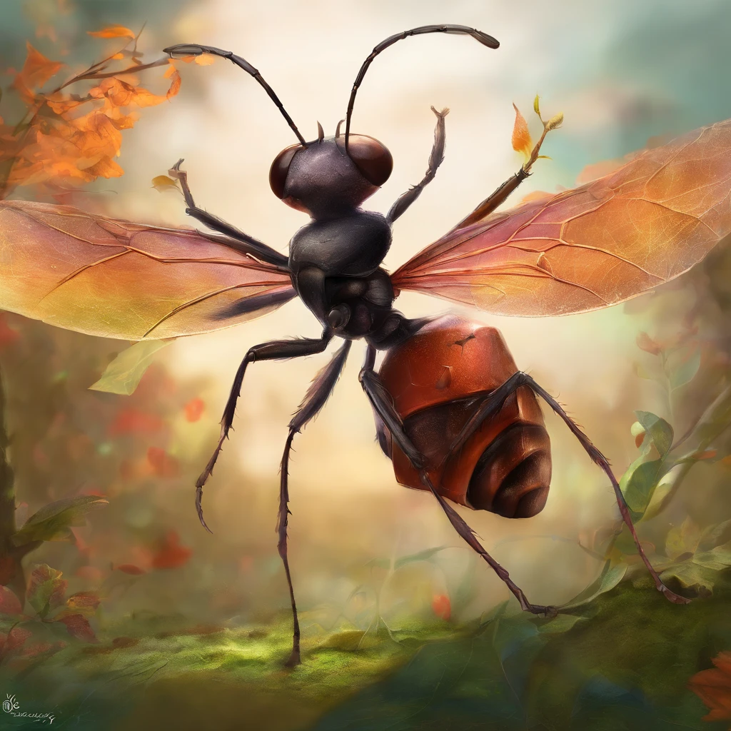An ant,Profile,in a halloween style,Center composition,(tmasterpiece,Best quality:1.2),the best lights,The best shadow,Render the background, stylized 3d render