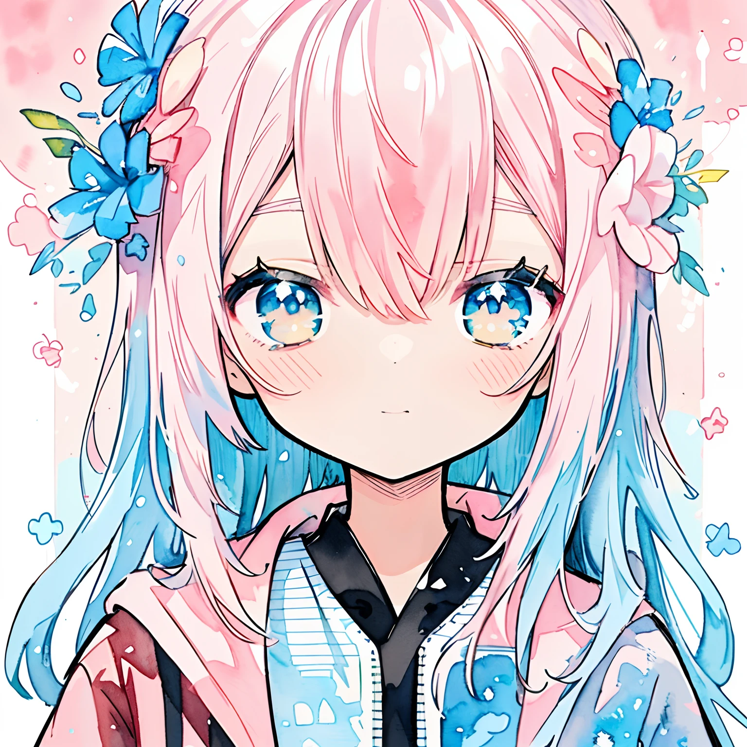 (PastelColors:1.5)、(Illustration Cool:1.5)、(watercolor paiting:1.2)、1 Youth Full Body Subian、Anime girl with blue hair and colorful jacket surrounded by many objects, Detailed anime artwork, Trending Anime Artwork, anime art wallpaper 4k, anime art wallpaper 4k, beautiful anime artwork, clean detailed anime art, detailed anime art, anime graphic illustration, Detailed Digital Anime Art, Anime art wallpaper 8k, Trending anime art, Anime Illustration, anime style 4 k