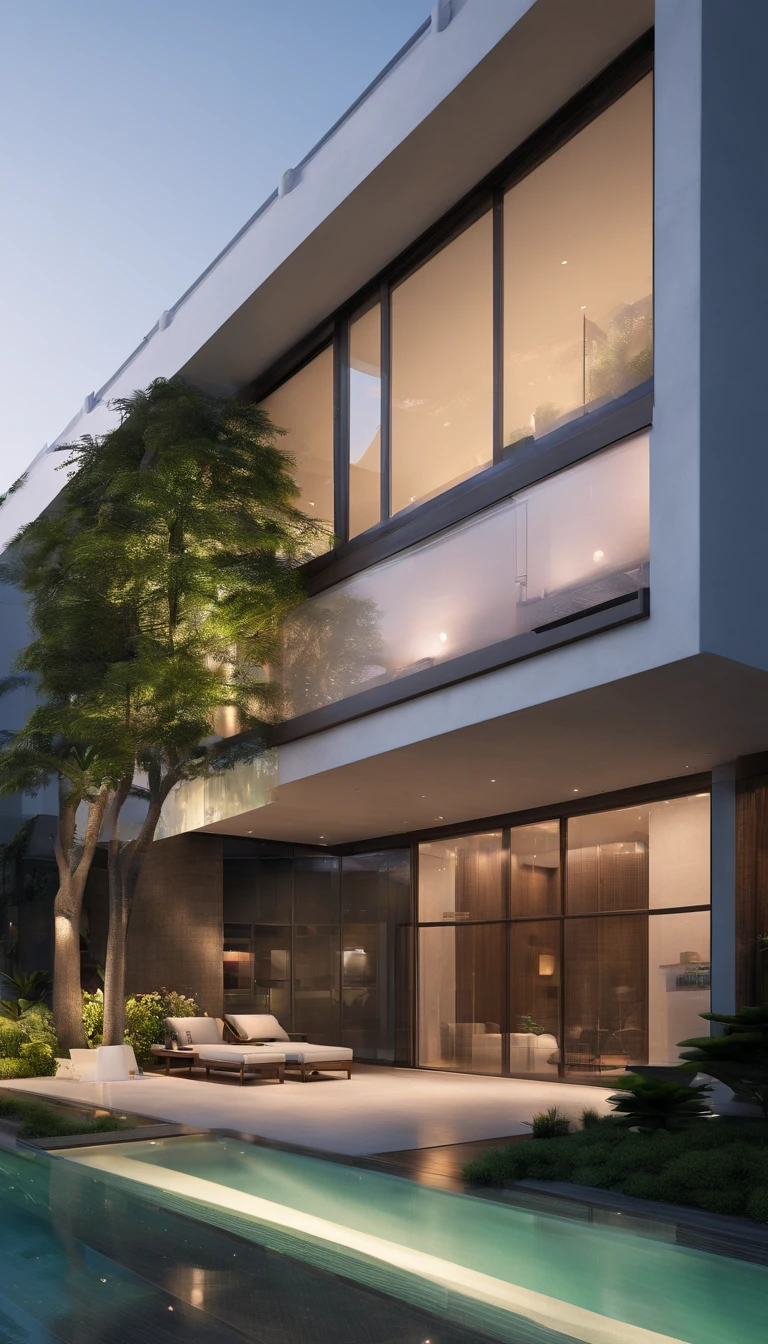 The style of the hotel is minimalist, Seven-story building, Mork Joe, vietnam, 11.5 meters wide, 34 meters long, Best quality, Ultra-detailed, Realistic:1.37, Fine details, Spacious lobby, Clean modern aesthetics, maximalist interior design, Large panoramic windows, Natural lighting, monochromatic color scheme, Neutral tones, Polished concrete floor, sleek furniture, Contemporary art, an art deco, Simple landscaping, Roof terrace, Panorama of the surrounding landscape, Vine-covered walls, tranquil ambiance, Simple room with floor-to-ceiling windows, cozy bed, Stylish bathroom with rain shower, Stylish lighting fixtures, Vertical garden, green floor, Minimalist sculpture in public areas, Peaceful swimming pool, Minimalist gym with state-of-the-art equipment, image in high resolution, Professional architectural renderings, Vivid colors, Soft lighting, tranquil ambiance.