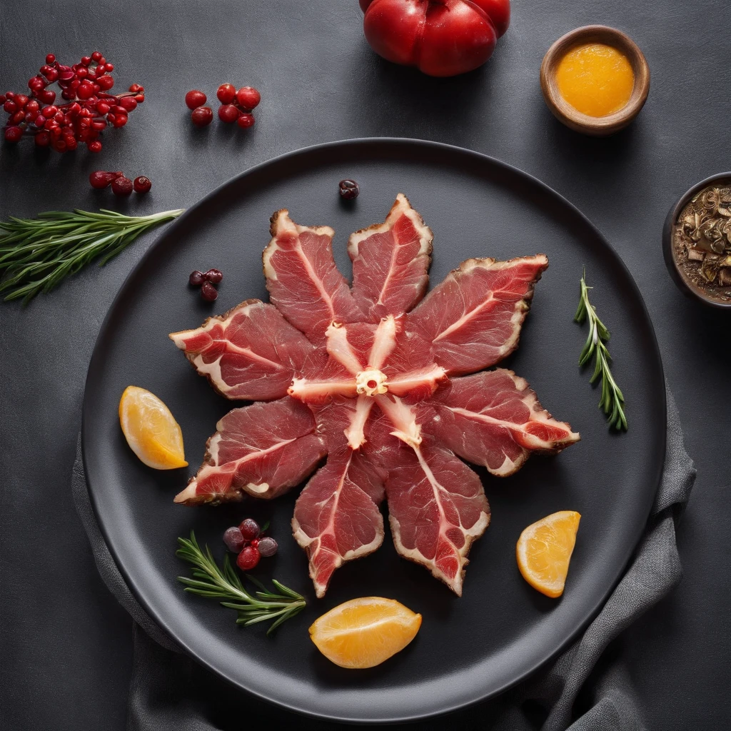Beef Snowflake belly sliced and plated