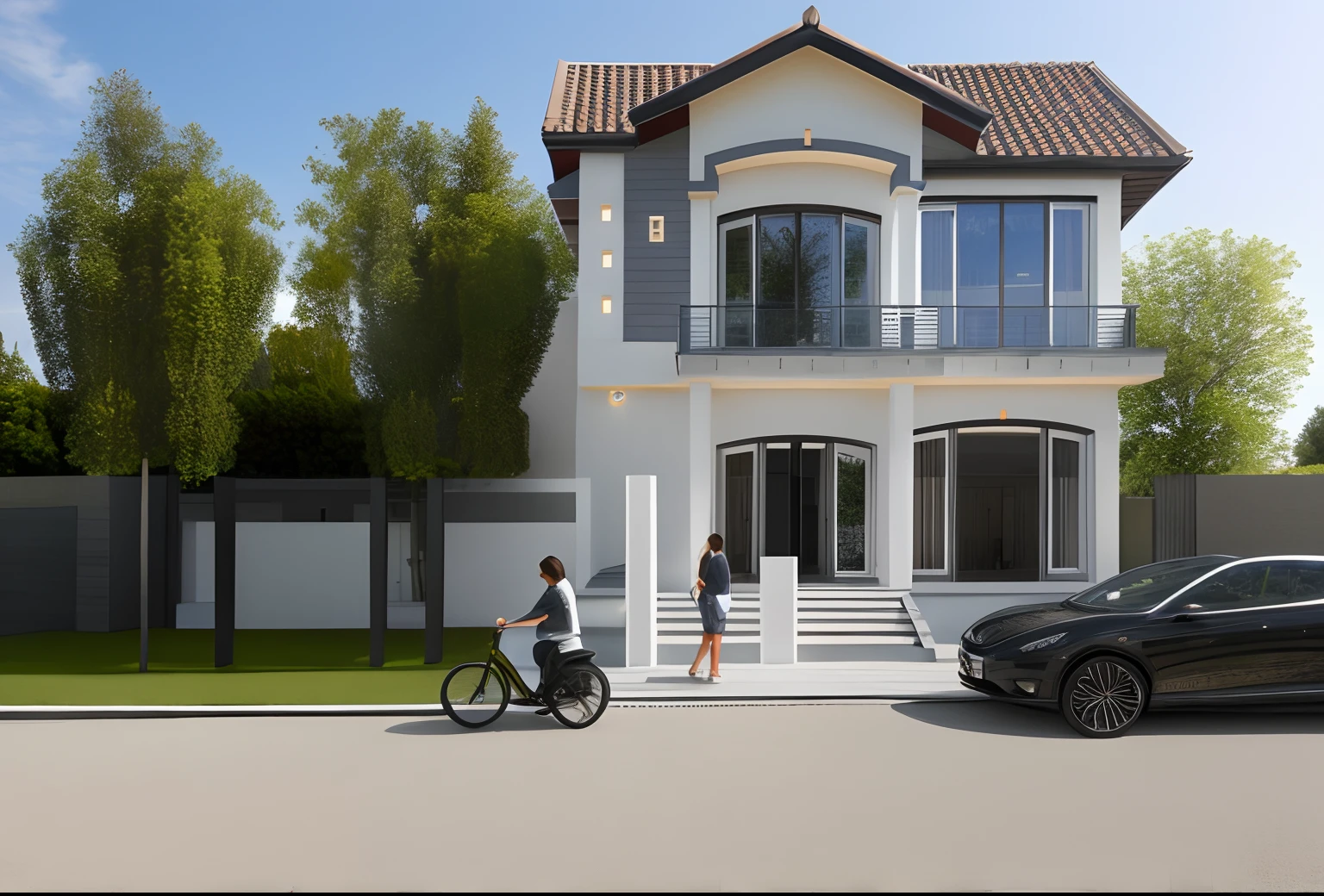 Villa hosue, exterior, Raw photo