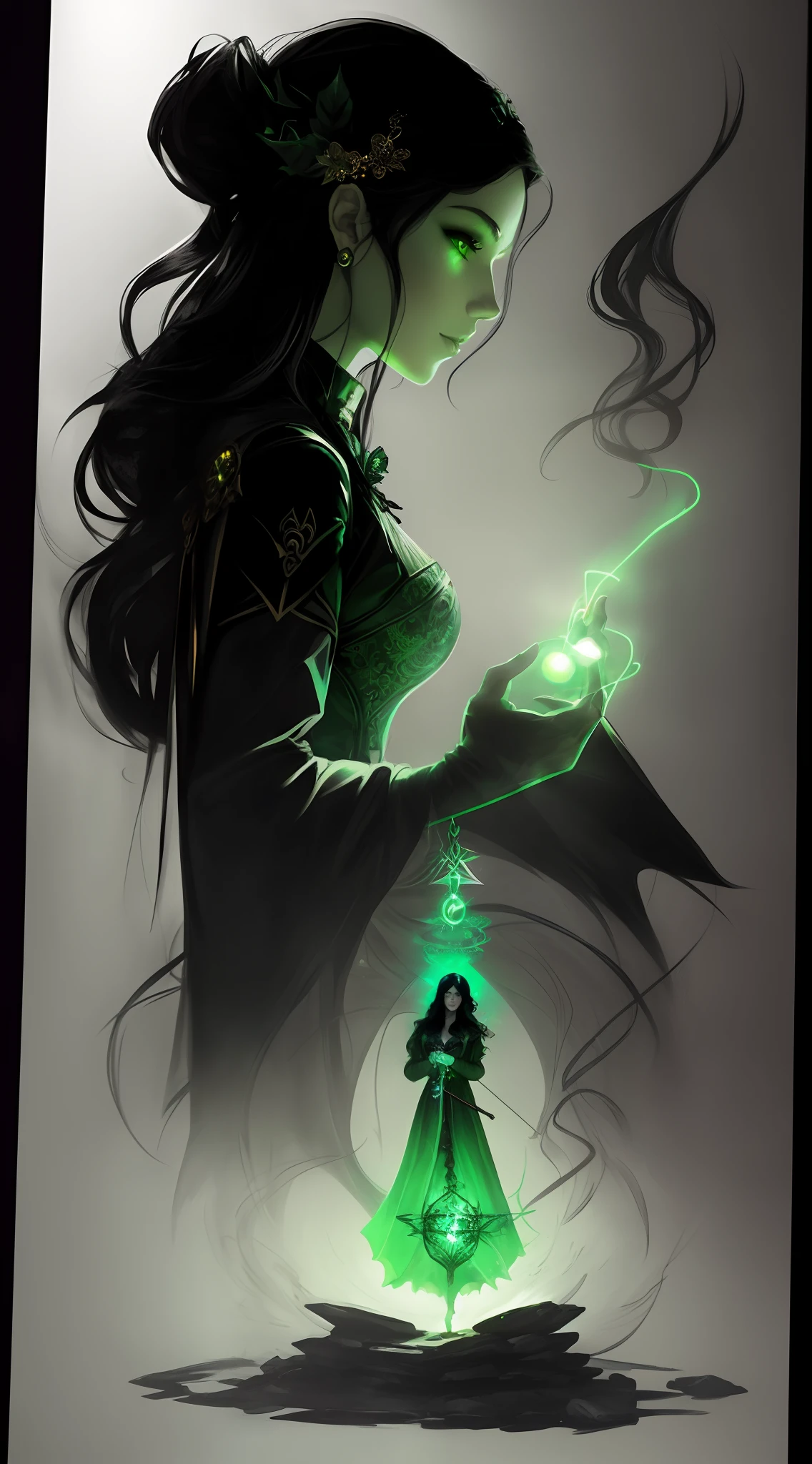 witch with green light in her hand holding a glowing spell, charlie bowater rich deep colors, steven artgerm lau, by Charlie Bowater, in style of dark fantasy art, charlie bowater art style, artgerm and warren louw, charlie bowater and artgerm, charlie bowater character art, graphic artist artgerm