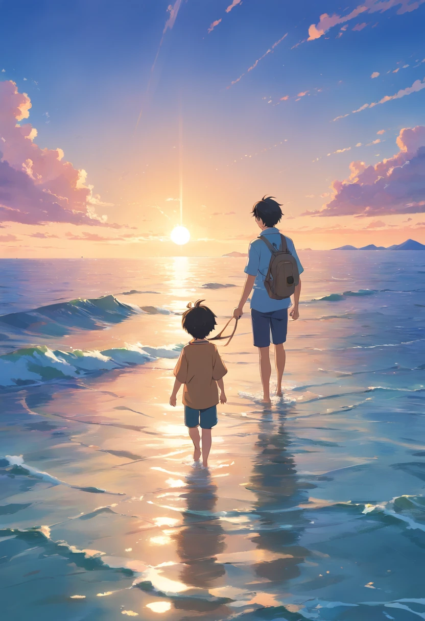 Dad takes his son out to sea