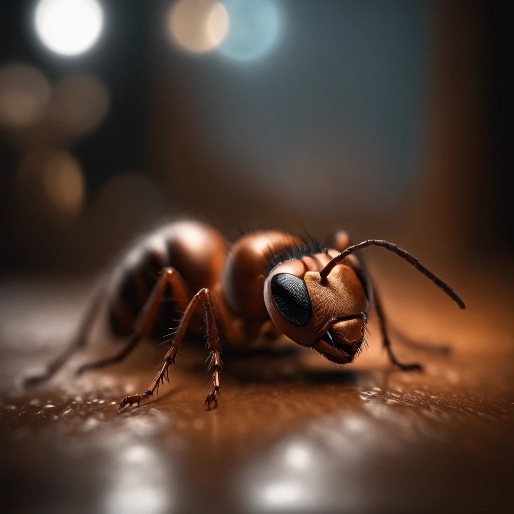 An ant,Profile,in a halloween style,Center composition,(tmasterpiece,Best quality:1.2),the best lights,The best shadow,Render the background, stylized 3d render