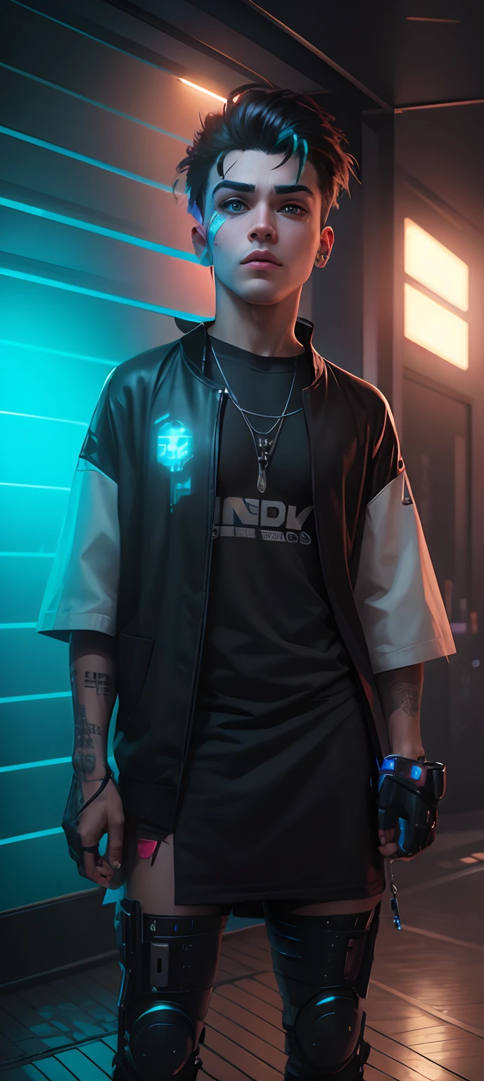 Cyberpunk punk backpack handsome boy 8k ultra realistic