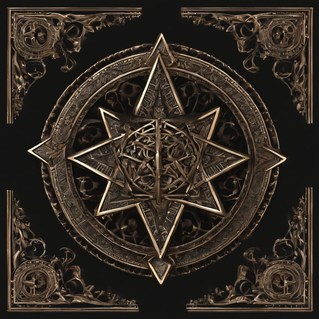 Bronze ring,Pentagram pattern,Gemstone embellishment,simple backgound, with black background,Simple details