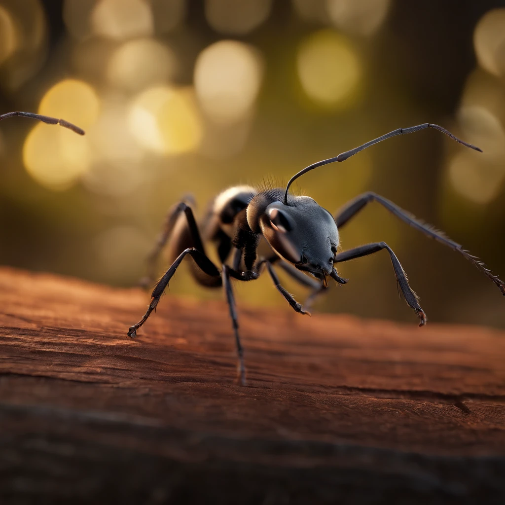 An ant,Profile,in a halloween style,Center composition,(tmasterpiece,Best quality:1.2),the best lights,The best shadow,Render the background, stylized 3d render