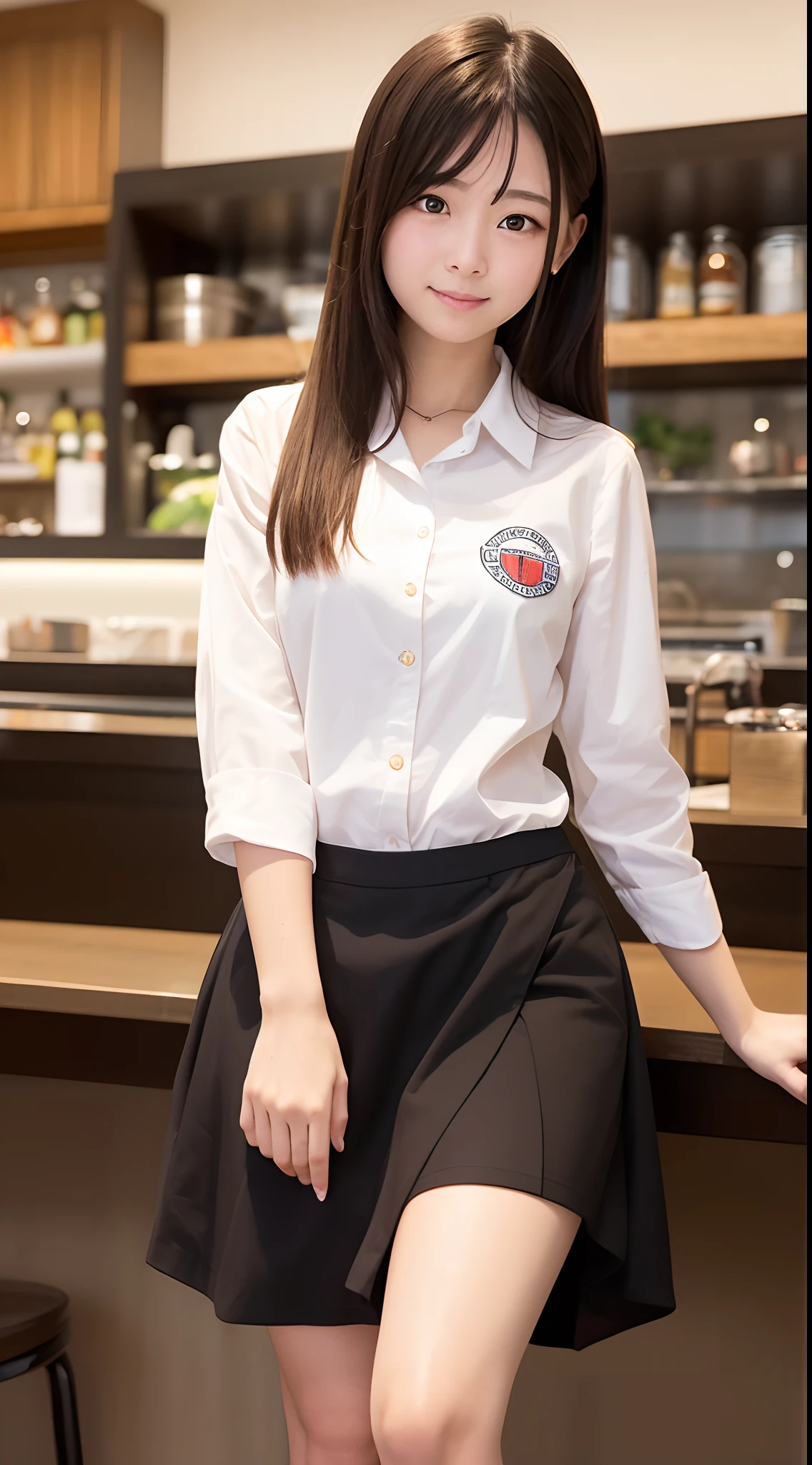 masutepiece、Best Quality、ultra-detailliert、high-level image quality、Waitress Uniform、resturant