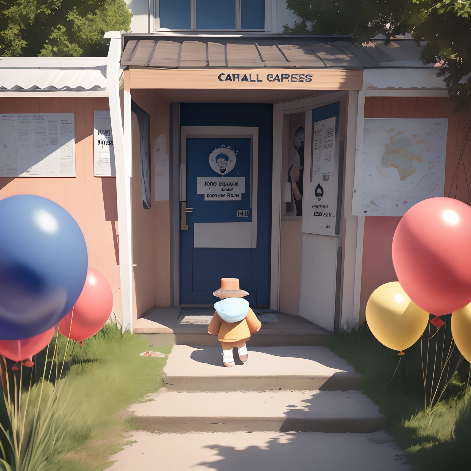 "Create a humorous Twitter graphic with a comic book character at the crossroads of two paths. One path is bright and decorated with balloons with positive words like 'Joy' and 'Peace', the other is dark and full of signs saying 'Stress' and 'Anger'. The character wears a T-shirt that reads 'Epictetus Fan Club' and holds a map that says 'Life Choices'. Put the quote 'These are not things, that happen to us, that will shape us, but the way, w jaki zareagujemy na nie. Suffering is an option.' in the central part of the graphic in a stylish,