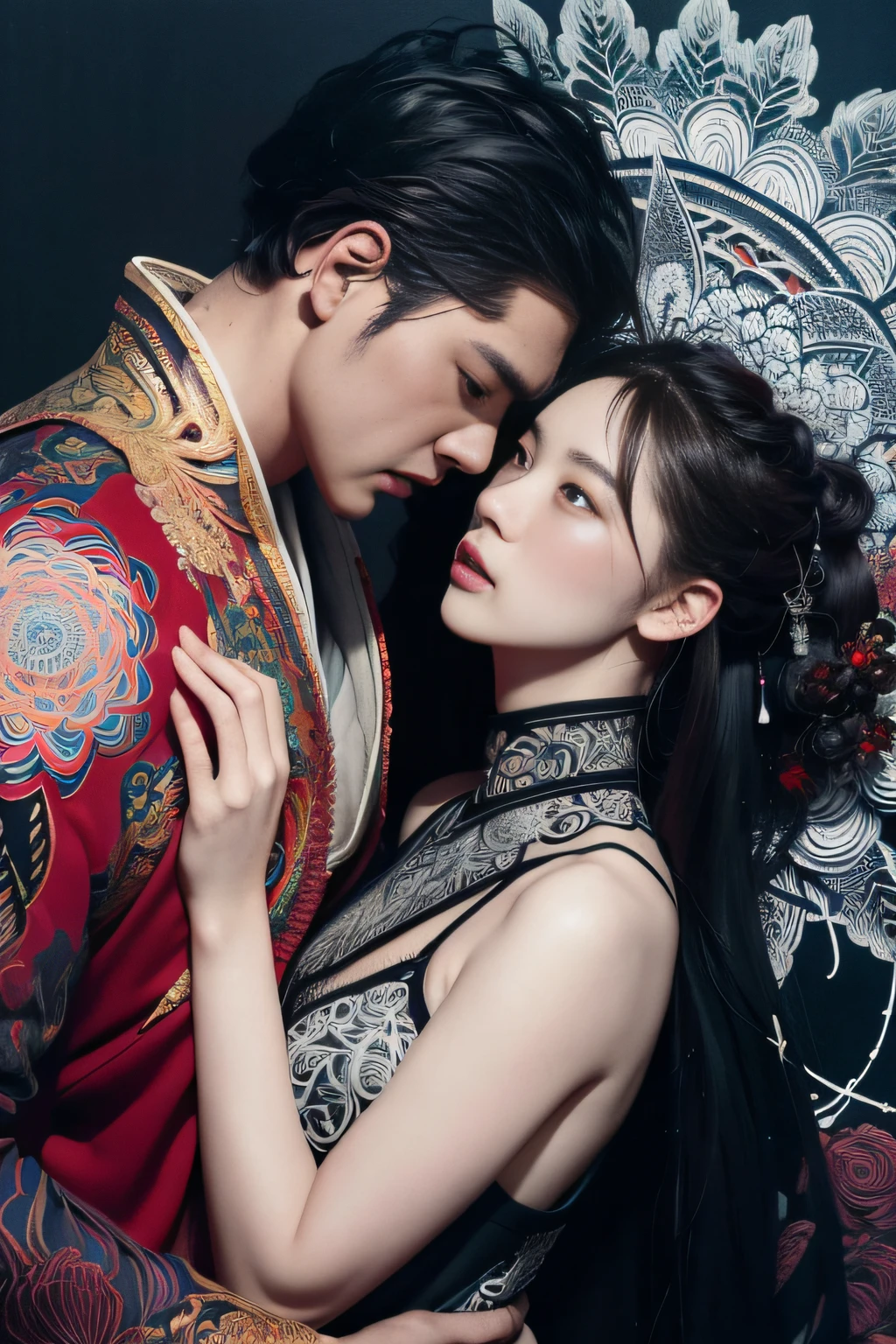 Official art, Unity 8k壁纸, ultra-detailliert, Beautiful and aesthetic, masutepiece, Best Quality, Chinese style, (Zentangle, mandalas, Tangle, Entangle), ??????? of flower, 1girl in, Extremely detailed, Dynamic Angle, cowboyshot, Most Beautiful Form of Chaos, Elegant, a brutalist designed, vivd colour, romanticism, by james jean, roby dwi antono, by Ross Tran, Francis Bacon, michal mraz, Adrian Ghenny, petra cortright, Gerhard Richter, Takato Yamamoto, Ashley Wood, Atmospheric
