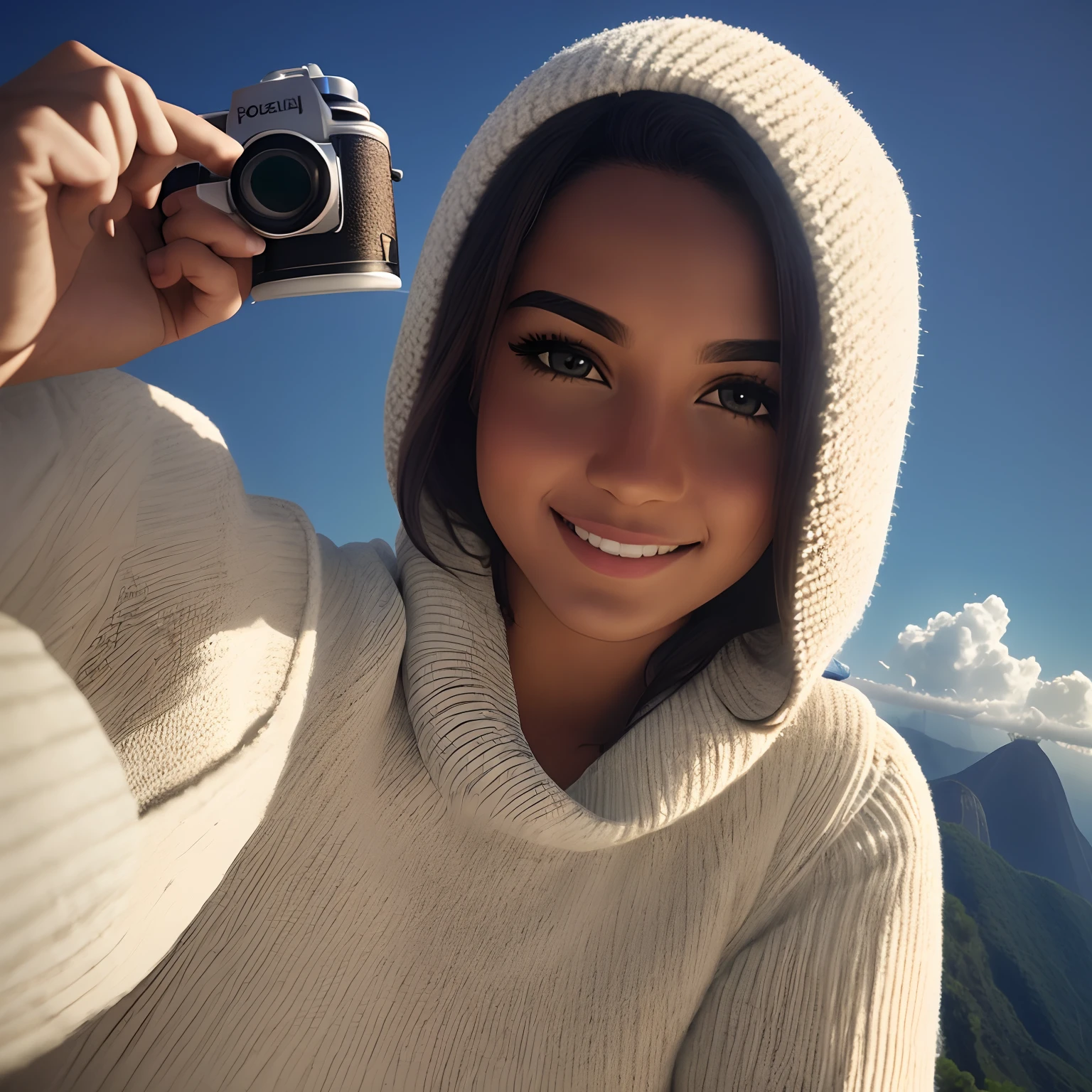 VeronicaCipher ((selfie na parte superior do corpo, Feliz)), master part, qualidade superior, Ultra Detalhe, sozinho, ao ar livre, (noite), montanha, Natureza, (estrela, ..lua) Alegre, Feliz, luva, sweater, kalap, lanterna, floresta, Rocha, Rio de Janeiro, madeira, smoke billowing, sombra, contraste, clear sky, analogue style (Ver Visualizador:1.2) (textura da pele) (filmic grain: 1.3), (tons quentes, tons quentes): 1.2), Close-up, Cinematic light, luz lateral, Ultra high resolution, sombra do colete, ..RAW, Desgaste Pullover, Kodak Vision 3,