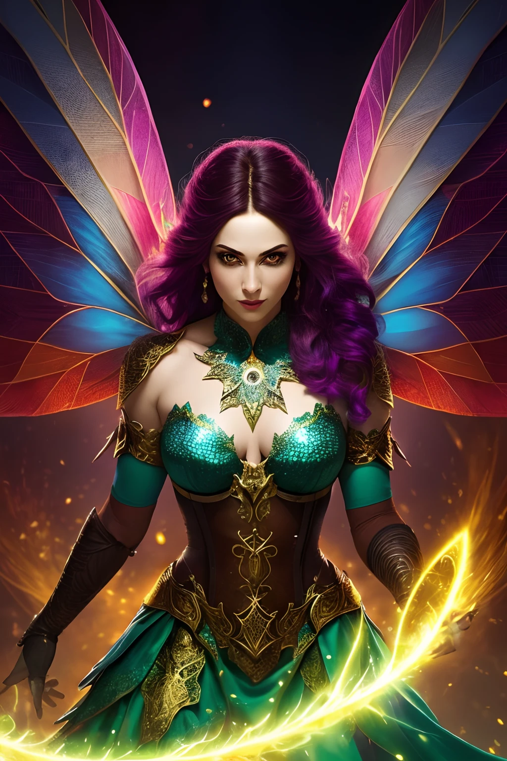 (papel de parede 8k extremamente detalhado), An average photo of a female necromancer fairy, intrincado, alto detalhe, Dramatic