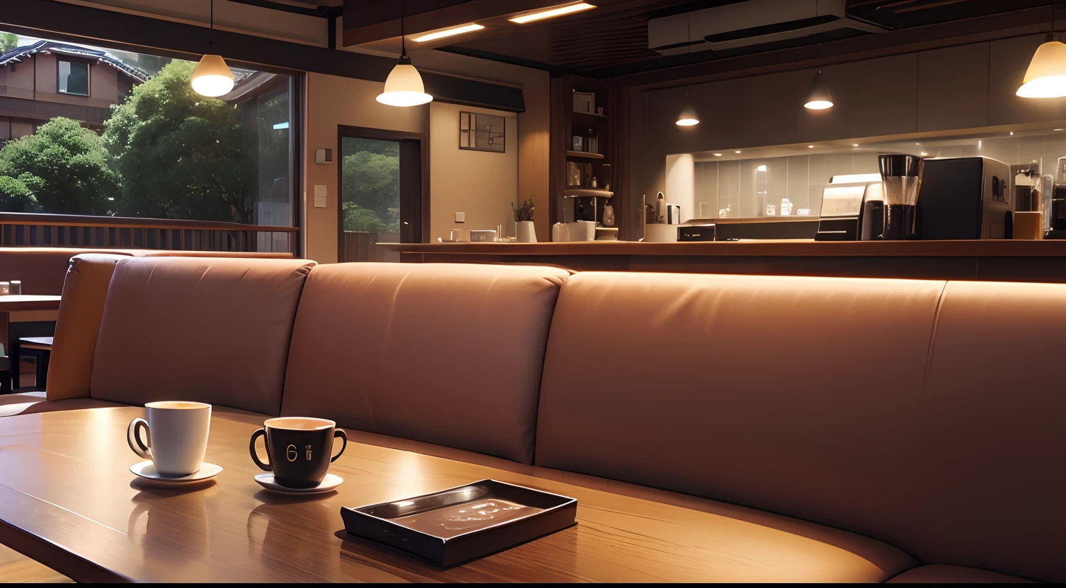cafes、early evening、coffee、sofas