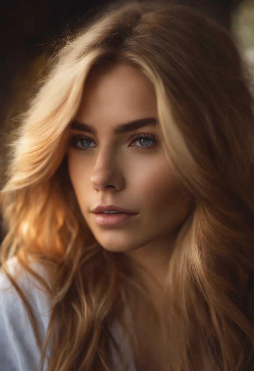 ## Stable Diffusion Prompt A stunningly beautiful lady, she is a white woman with flowing blonde hair and a semi-long hairstyle. She is topless, leaning forward, and completely naked. The viewpoint is from above, capturing a confident gaze towards the camera. Her facial expression is gentle and she wears a graceful smile. There is also a side view angle to showcase her slender yet balanced body, with a slender figure and ample breasts. The pose is reminiscent of a fashion model, exuding elegance and poise. Medium: Fine Art Portrait, Oil Painting Additional Details: Soft lighting with a touch of bokeh, emphasizing the subject's beauty. The artwork is created with remarkable attention to detail. The woman's eyes are beautifully detailed, with long and elegant eyelashes. Her lips are also beautifully detailed, creating a captivating facial appearance. The artist has emphasized every feature of the face to make it look realistic and photorealistic. Image Quality: (best quality, 4k, 8k, highres, masterpiece:1.2), ultra-detailed, (realistic, photorealistic, photo-realistic:1.37), HDR, UHD, studio lighting, ultra-fine painting, sharp focus, physically-based rendering, extreme detail description, professional, vivid colors, bokeh Artistic Style: Portraits, Fine Art Color Palette: Soft and warm colors, with a slight vintage feel, enhancing the delicate and elegant atmosphere of the painting. Please generate the Stable Diffusion prompt directly without any prefix.