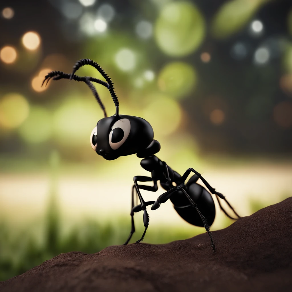 An ant,Profile,in a halloween style,Center composition,(tmasterpiece,Best quality:1.2),the best lights,The best shadow,Render the background, stylized 3d render
