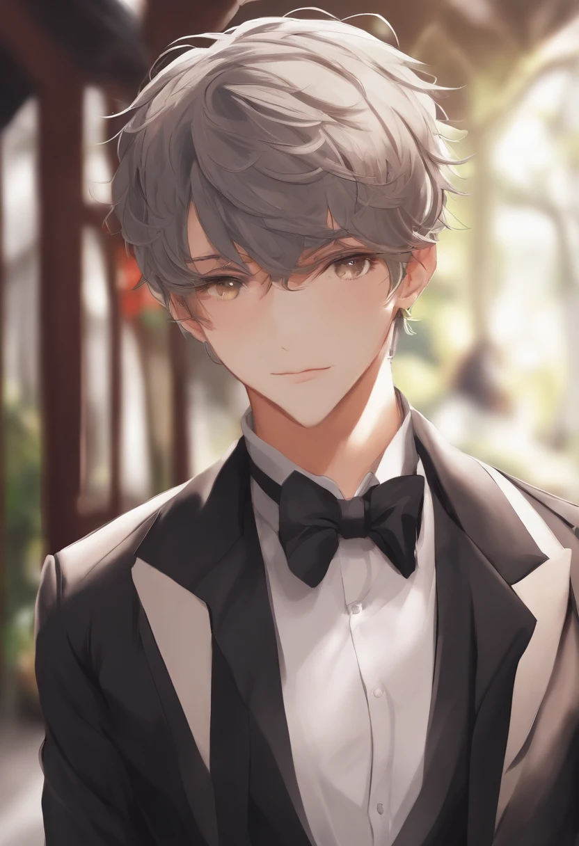 Le narrateur est un personnage qui nous regarde droit dans les yeux, avec une expression joyeuse et un sourire chaleureux. He wears modern casual clothes