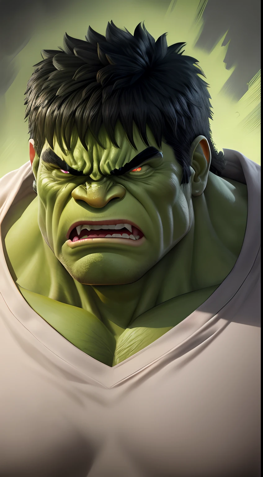 Hulk, realistic face, cartoon avatar,8k, ultra realistic, angry mood