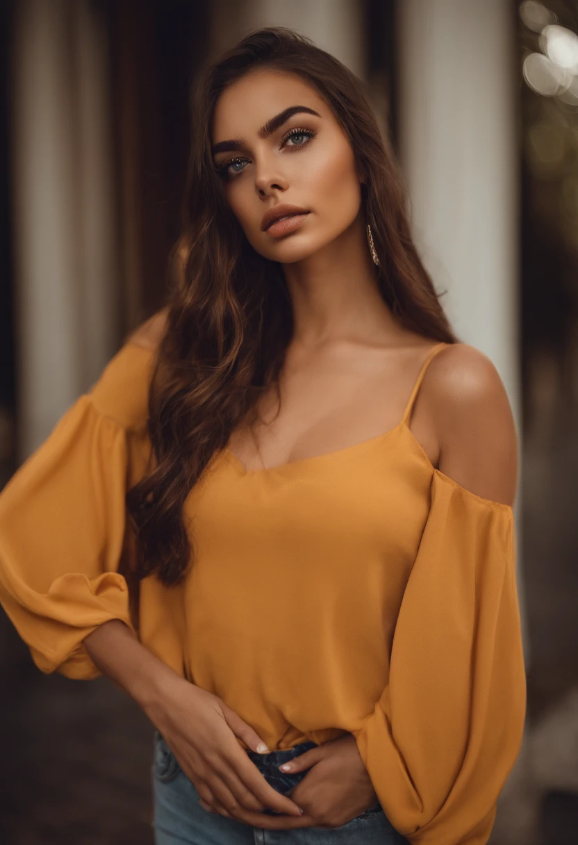 Mujer con camiseta sin mangas y bragas a juego, Chica sexy con ojos azules, Retrato Sophie Mudd, Retrato de Corinna Kopf, cabello rubio y ojos grandes, selfie de una mujer joven, Maquillaje OHNE, Maquillaje natural, looks directly at camera, Cara con Artgram, dezentes Maquillaje, Gran foto de cuerpo entero, in the room, senos grandes, rubio, latina