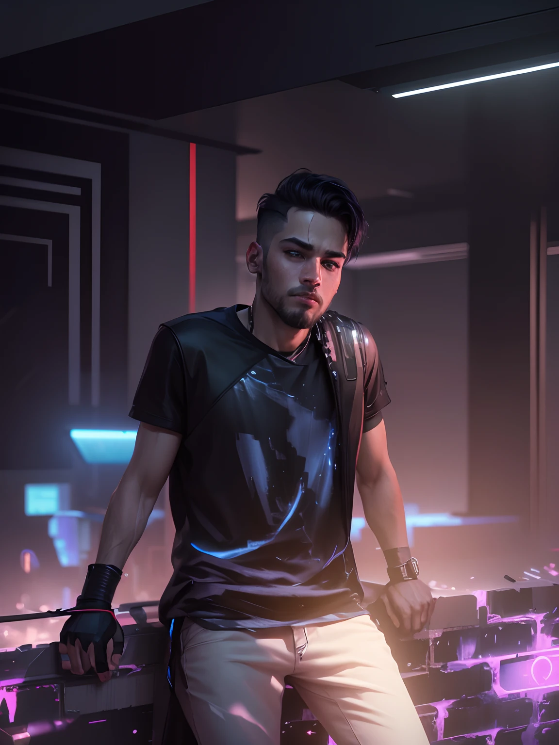 Change background Cyberpunk Handsome boy, realistic face, 8k, Ultra realistic,