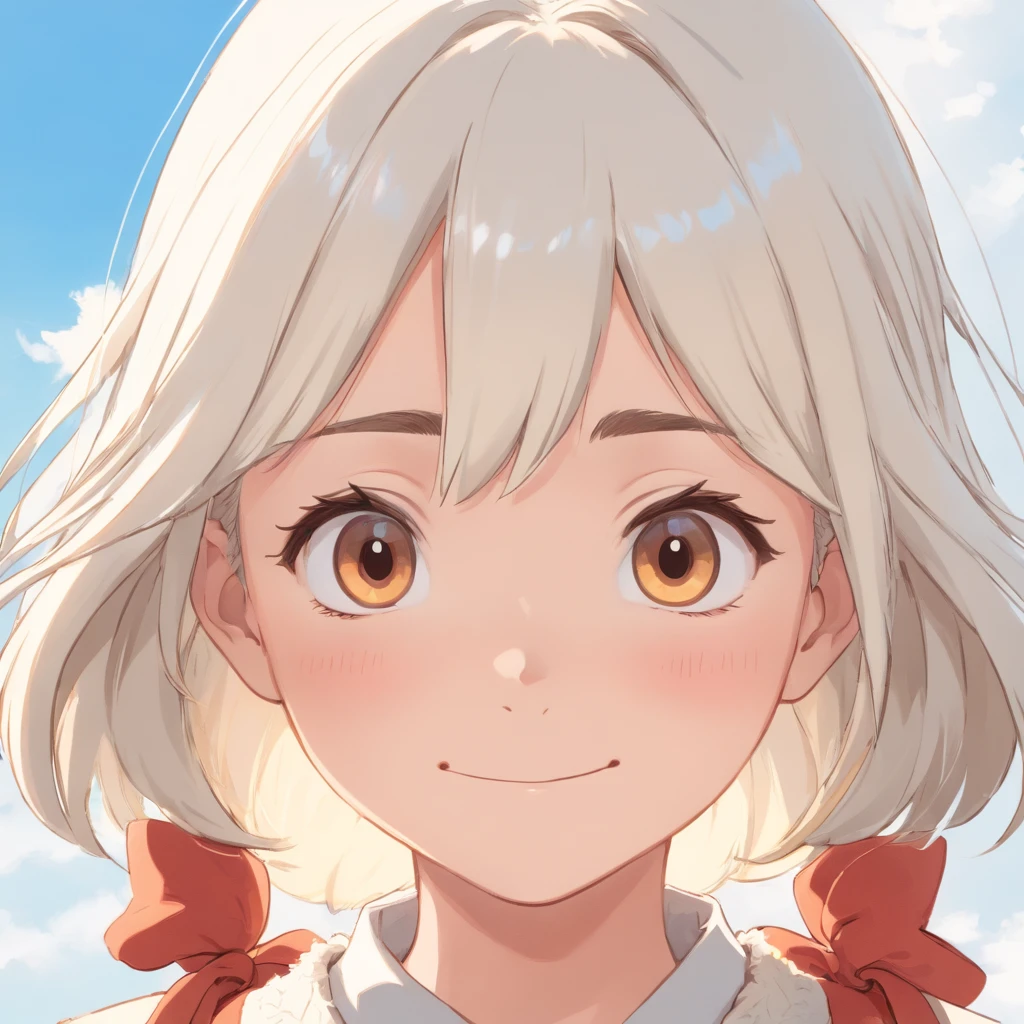 white backgrounid,Girl head portrait,adolable,ssmile