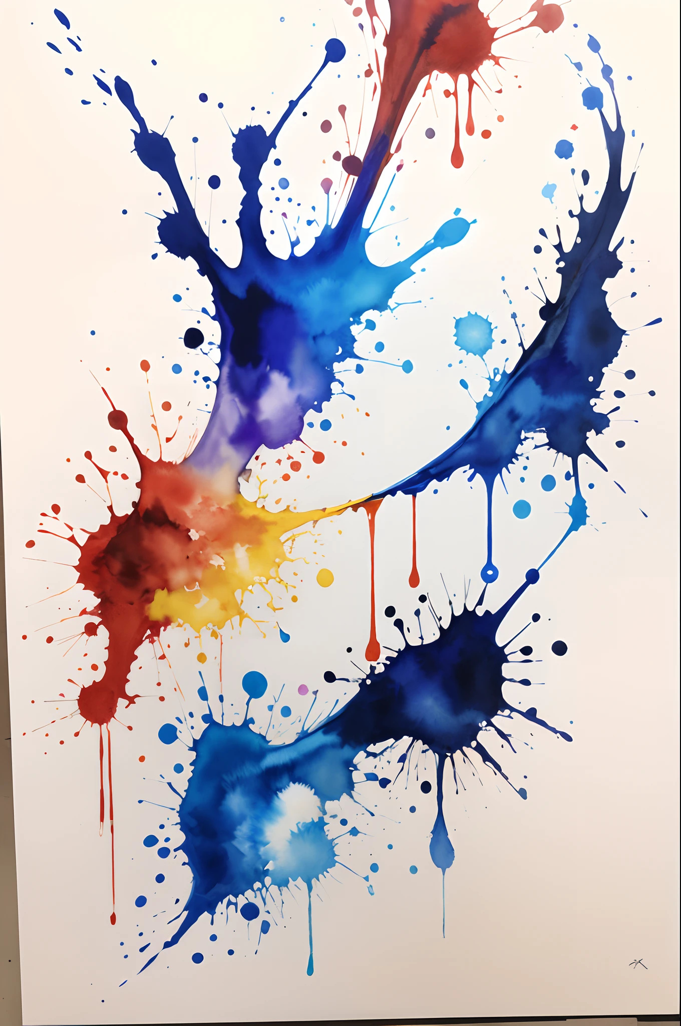 Symbolic abstraction, Abstract artwork, Rorschach test, Watercolor wind
