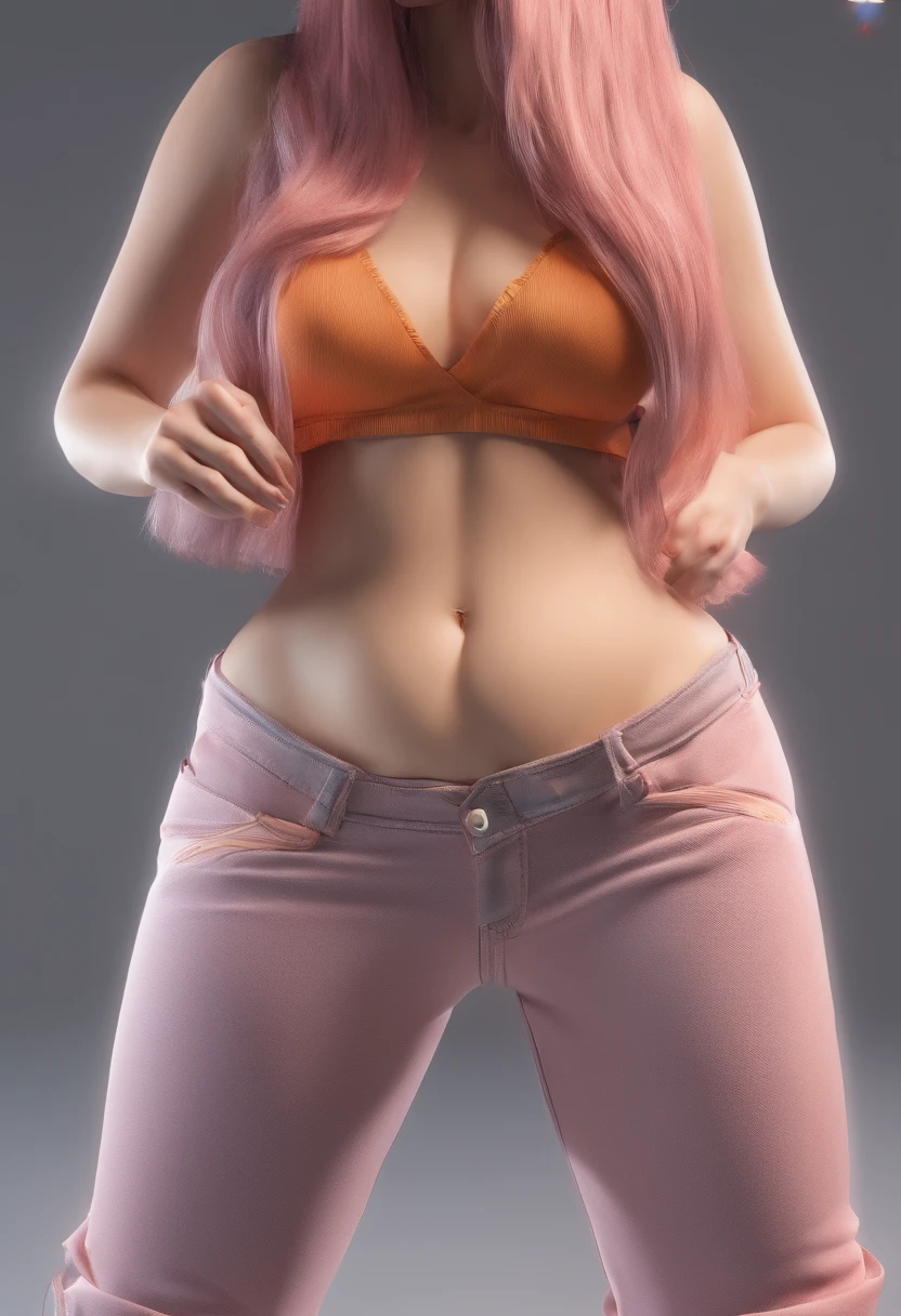 Big ass in tight female pants covered in semen