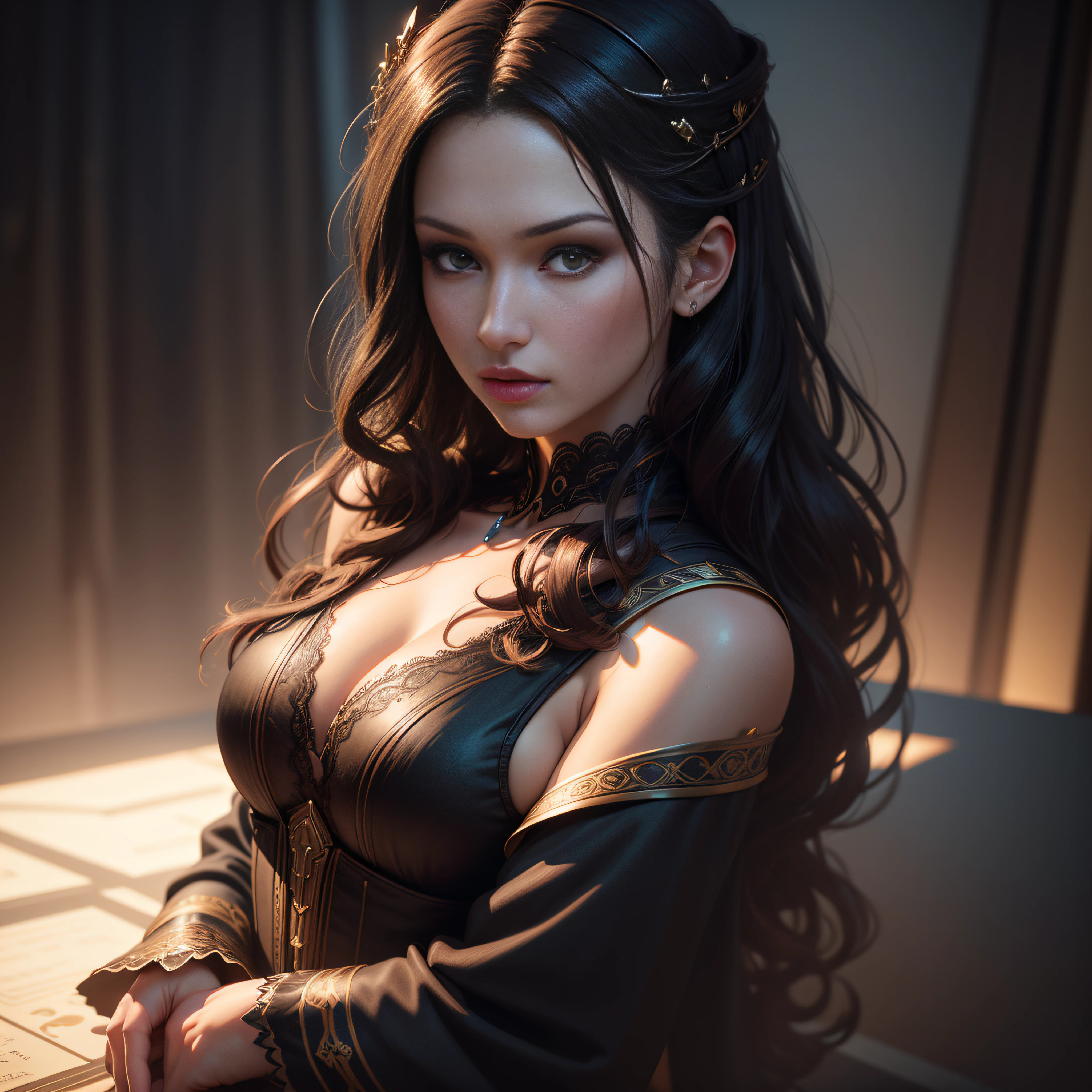 Bella Hadid, masutepiece, Best Quality, Highest Quality, Cinematic lighting, (Volumetric lighting), the Extremely Detailed CG Unity 8K Wallpapers, Focused, 8K Wallpaper, 4k wallpaper, Extremely detailed, A hyper-realistic, Photorealistic, Sharp Focus, absurderes, (nffsw:1.2), (High contrast), photograph, Detailed and Intricicated, Instagram, Portrait, Highly detailed, Digital Painting, art  stations, Concept art, Smooth, Sharp Focus, Illustration, Cinematic lighting, Style-Princess, --auto
