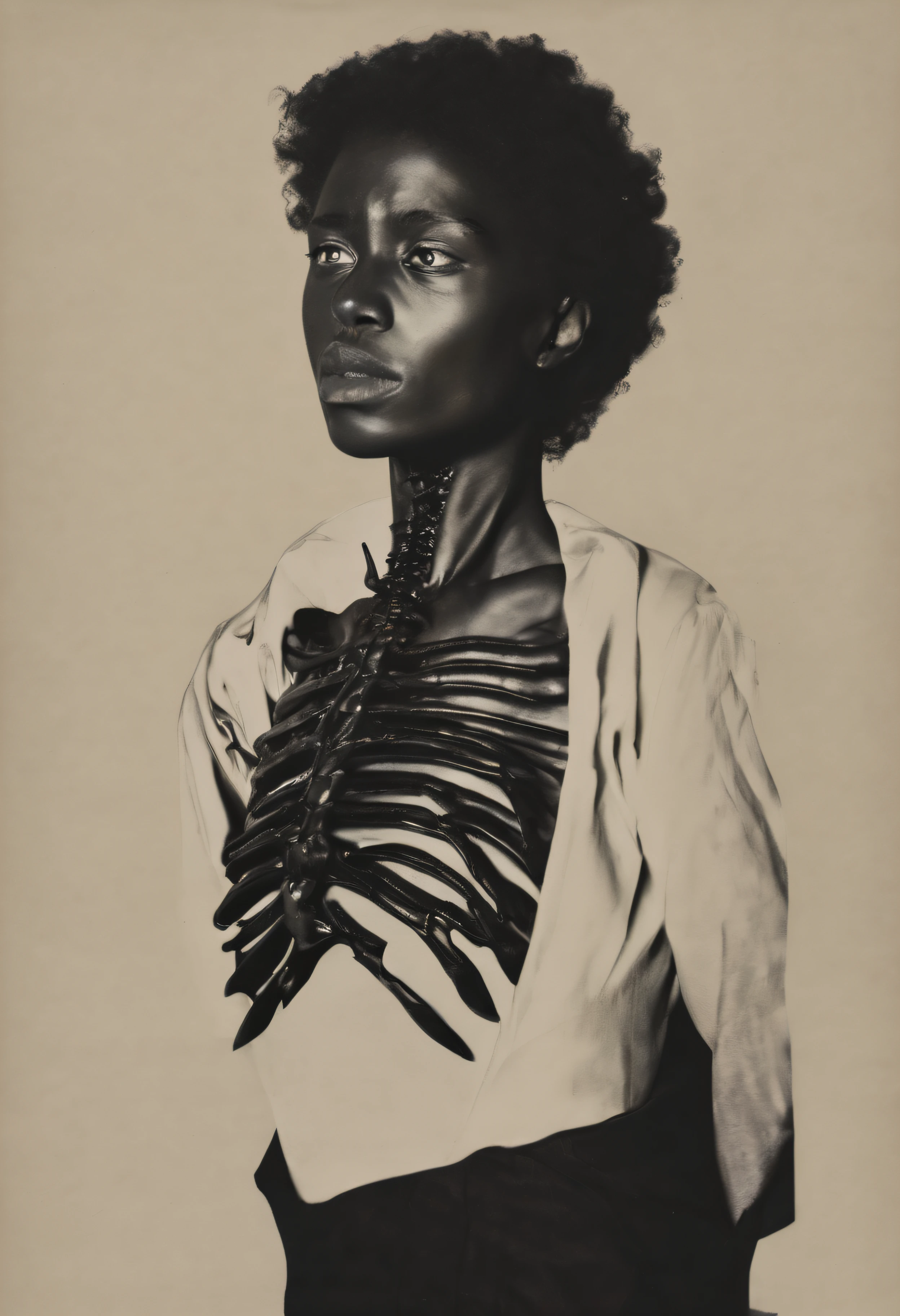 "(The best lighting, alto contraste, oscuro, dramatic),(Chica rubia junto a una cabra negra gigante, Open the rib cage, feto, autopsia, huesos humanos, sangre por las paredes). Luz Caravaggio"