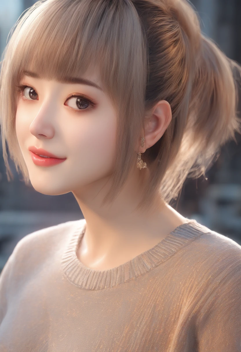 Best Quality, hyper HD, (Photorealistic:1.4),Sunset light, poneyTail, Korean Women, detailed photograph, Smiling, Sexy, Black shirt, Facing Camera, close-up (masutepiece: 1.3), (8K, Photorealistic, Best Quality: 1.4), (1girll), Beautiful face, (Realistic face), (Black hair, Short hair: 1.3), Beautiful hairstyle, Realistic eyes, Beautiful detail eyes, (Realistic skin), Beautiful skin, (Sweaters), Absurd, Attractive, 超A high resolution, Ultra photo realsisim, High Definition, Golden ratio, , in the swamp