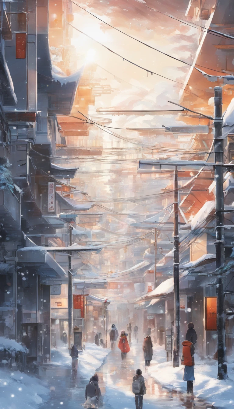 Snow in winter,It's white,Pure, Immaculate、The chill is biting、Silence and tranquility、Vast、Covered in silver,wide wide shot,morning shot,Long exposure film,GAN technology is adopted,Unity engine,k hd。