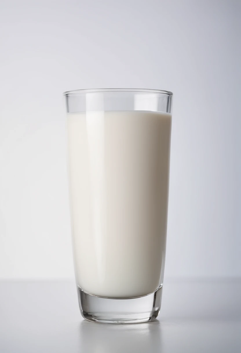 realistic glass of milk isolated on white background