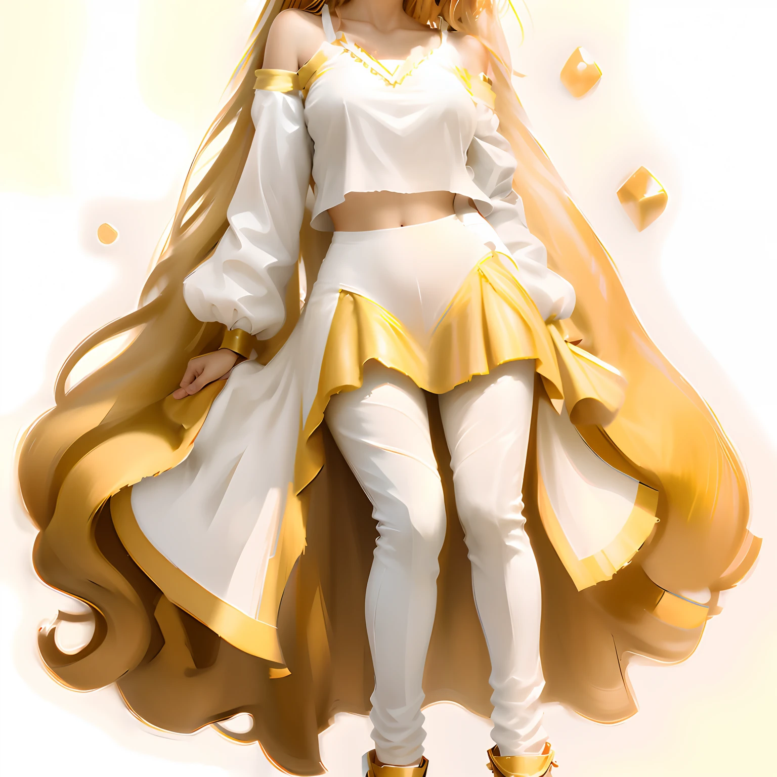 Borda dourada em top branco
