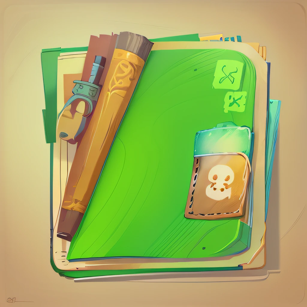 icon of portfolio folder, cartoon style