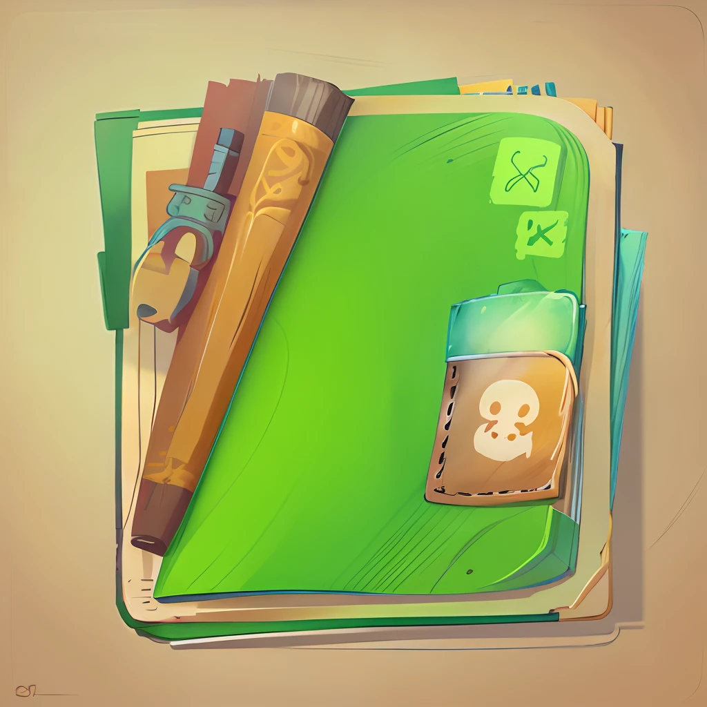 icon of portfolio folder, cartoon style