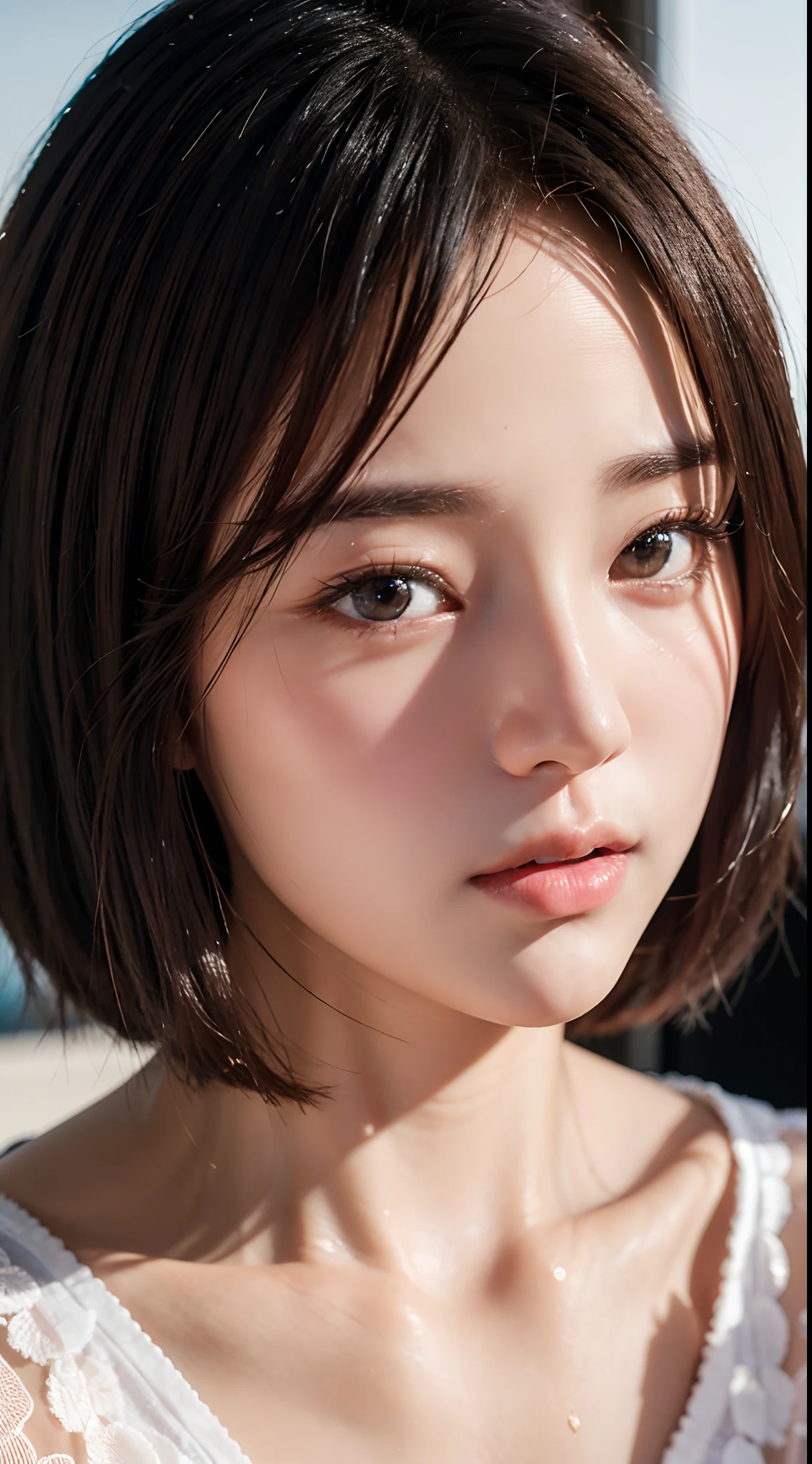(yinchuan:1.5), close-up, masterpiece, best quality, raw photo, photorealistic, face, incredibly ridiculous, beautiful girl, cute, short hair, depth of field, high resolution, ultra detail, short blonde fine detail, highly detailed, highly detailed eyes and face, sharp pupils, realistic pupils, sharp focus, cinematic lighting