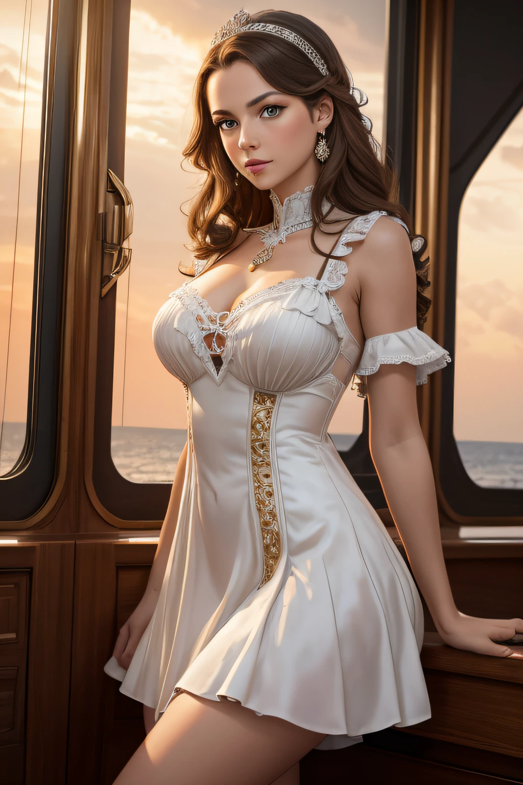 Highly detailed beautiful victorious girl dress posing on deck in Catherine Abel style, Insanamente outras palavras detalhadas Navio pirata lutando ondas, Strong Hurricane, thunder and lightning in the style of Rembrand van Rijn. Volumetric lighting
Modifiers:
altamente detalhado, extremamente detalhado, 8k, 4k, High detail, Crisp quality Dali