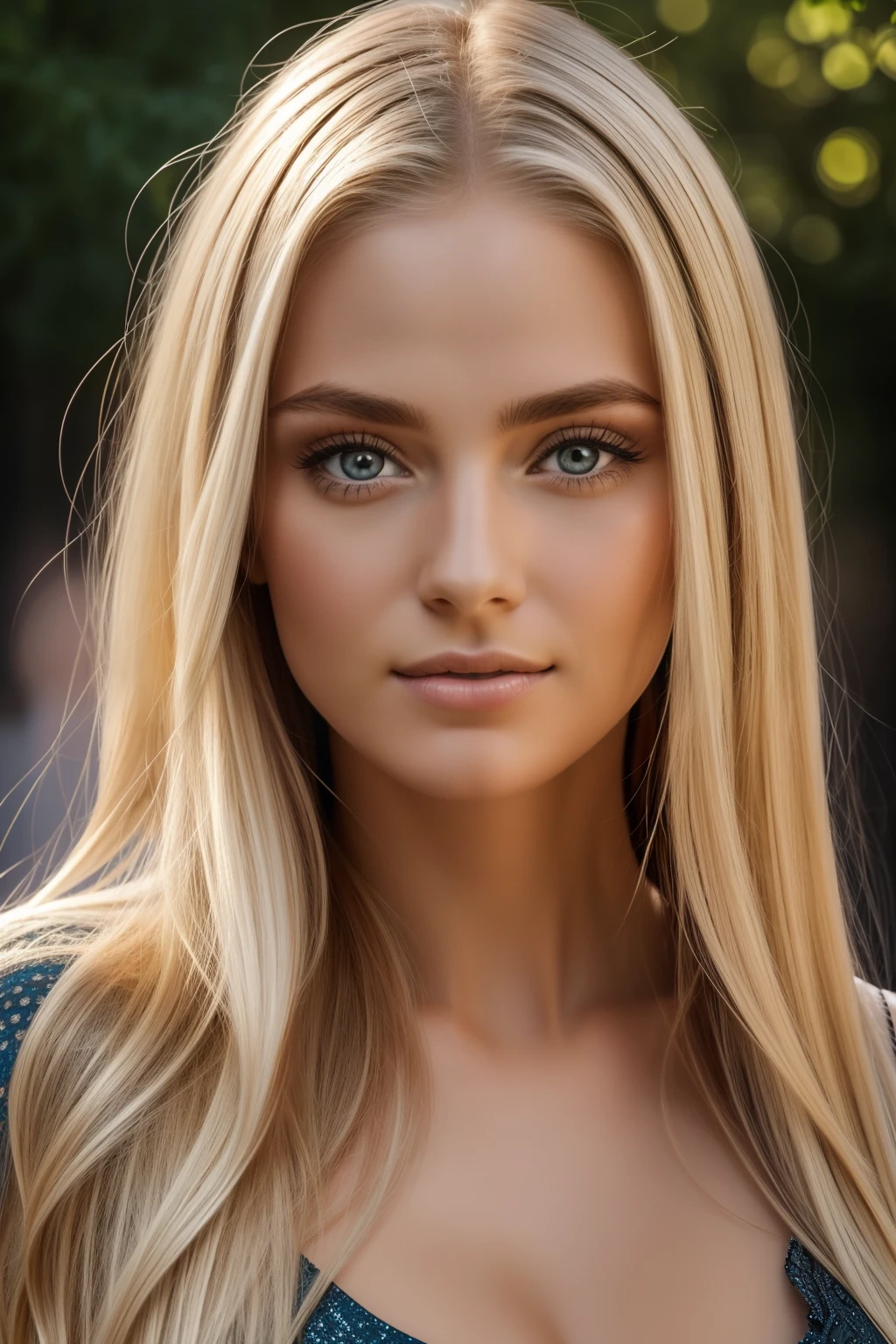 Natural photograph of a beautiful blonde girl, Tragen eines lockeren Crop-Tops, sich vorbeugen, langes, flowy blonde hair, not too big bust, Sperrt die Augen in die Kamera, Symmetrische Augen, symmetrisches Gesicht, fotorealistisch, Fotografie, Pfadverfolgung, Spiegelnde Beleuchtung, Volumetrisches Gesichtslicht, Pfad nachgezeichnetes blondes Haar, Sichtbare Schatten, kompliziert, Aufwendig