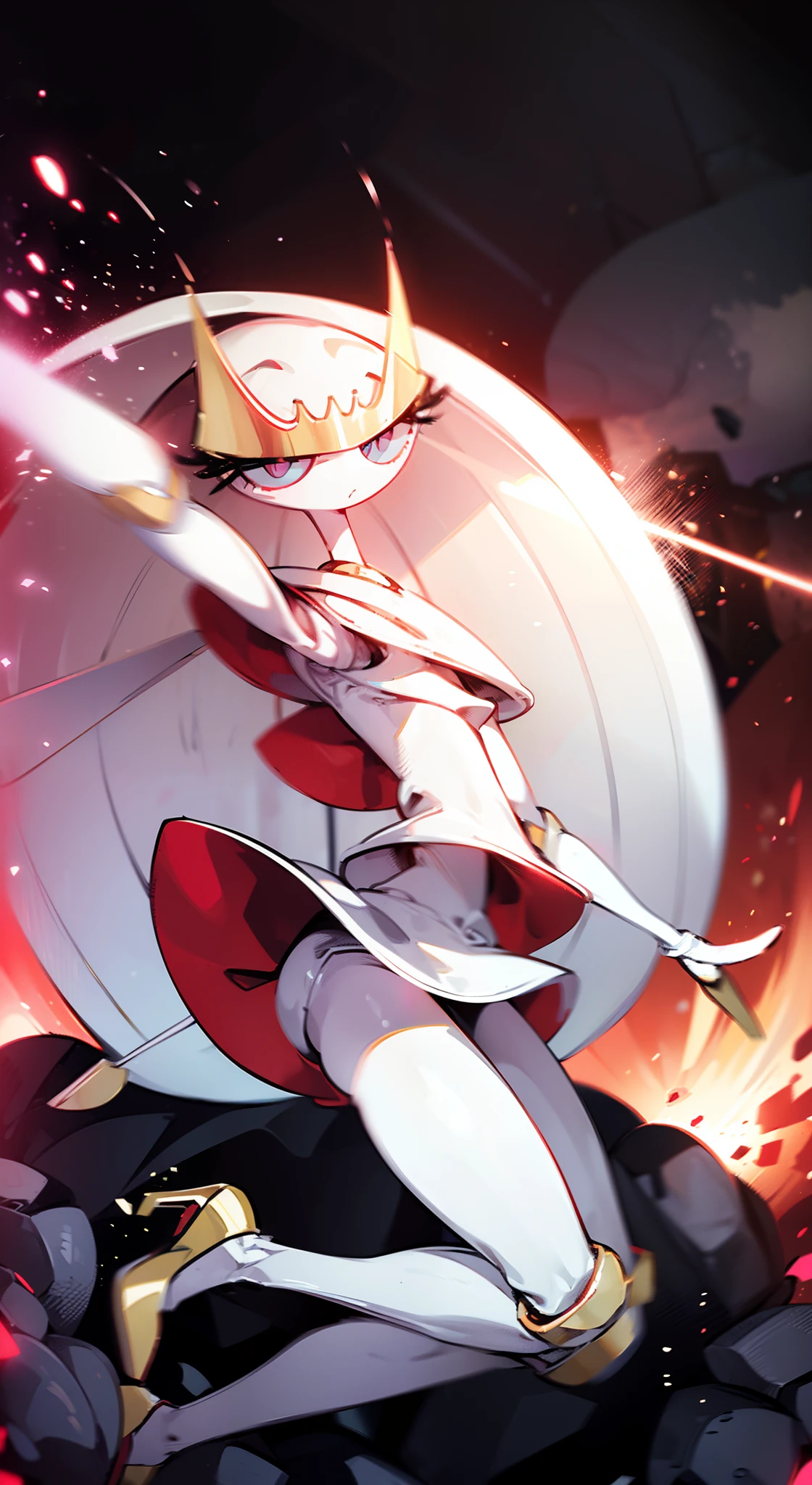 pheromosa,best quality,beautiful,pokemon,{Look at viewers},(Clear eyes),
((jumping knee kick:1.3)),(action),(Neon Street),2 fingers,(Thin toes),(overlooking:1.3),(Red light particle),spin blur,(redscale film:1.2)