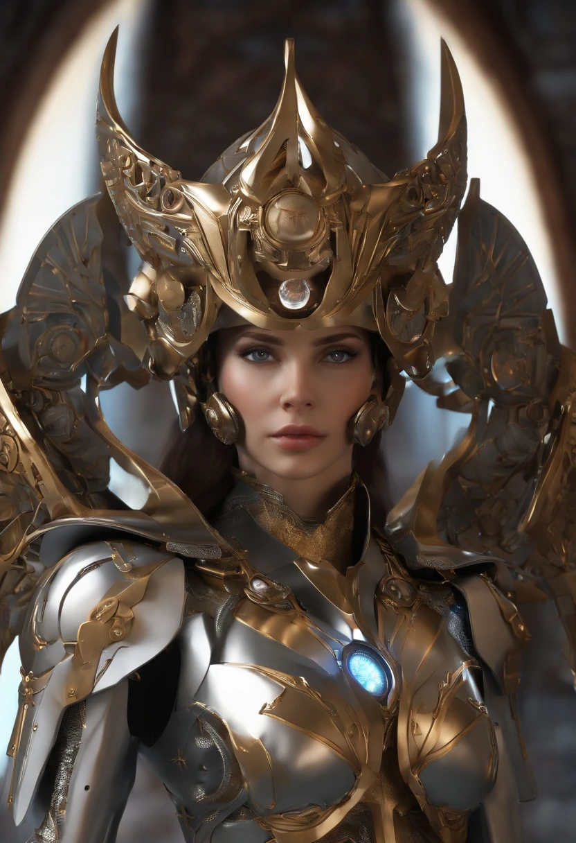 (cowboy shot:1.2),(tiro grande angular), (A Long Shot:1.3), (detalhes intrincados:1.4), (master part) , ((Anime Robot, Belo Golem, ((pele branca)), anjo, 1girl, Magic)), (Perfect Aesthetic Eyes:1.3) , (Olhos detalhados) , (halo:1.2) , (Anel de Elden:1.3), (mechanical wings), (Asas:1.3), brilhante, cabelo twintails, cabelos multicoloridos, (perfect hands:1.1), (corpo anatomicamente correto:1.4), (rosto perfeito), Majestic Guardian Knight | Ultra-detailed robotic armor | Cinematic lighting | design intrincado de metal de filigrana | 16k | Motor Unreal 5 | octan render | ..3d, (anatomicamente correto :1.4), (no Holographics Hyperspace Metaverse 50mm, ultra detalhado, fundo da fantasia, corar, sozinho), (postura de luta:1.3), (Magical Circle:1.3), lightning effect, (ray tracing), mostre sua habilidade A.eu., (olhos brilhantes) , (glittering particles) , Papel de parede 16k, ikki de fenix, cavaleiro do zodiaco, cavaleiro de bronze