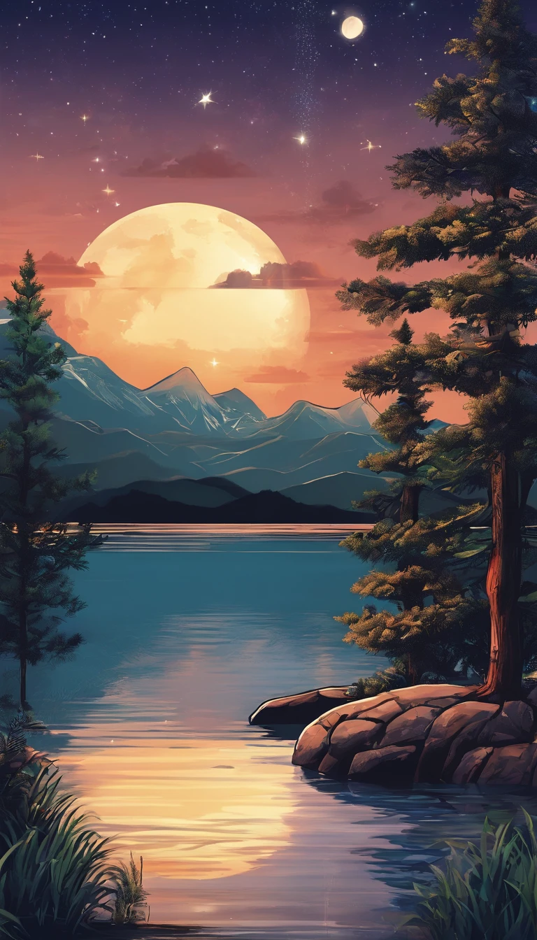 lake,background-image,the night,starrysky