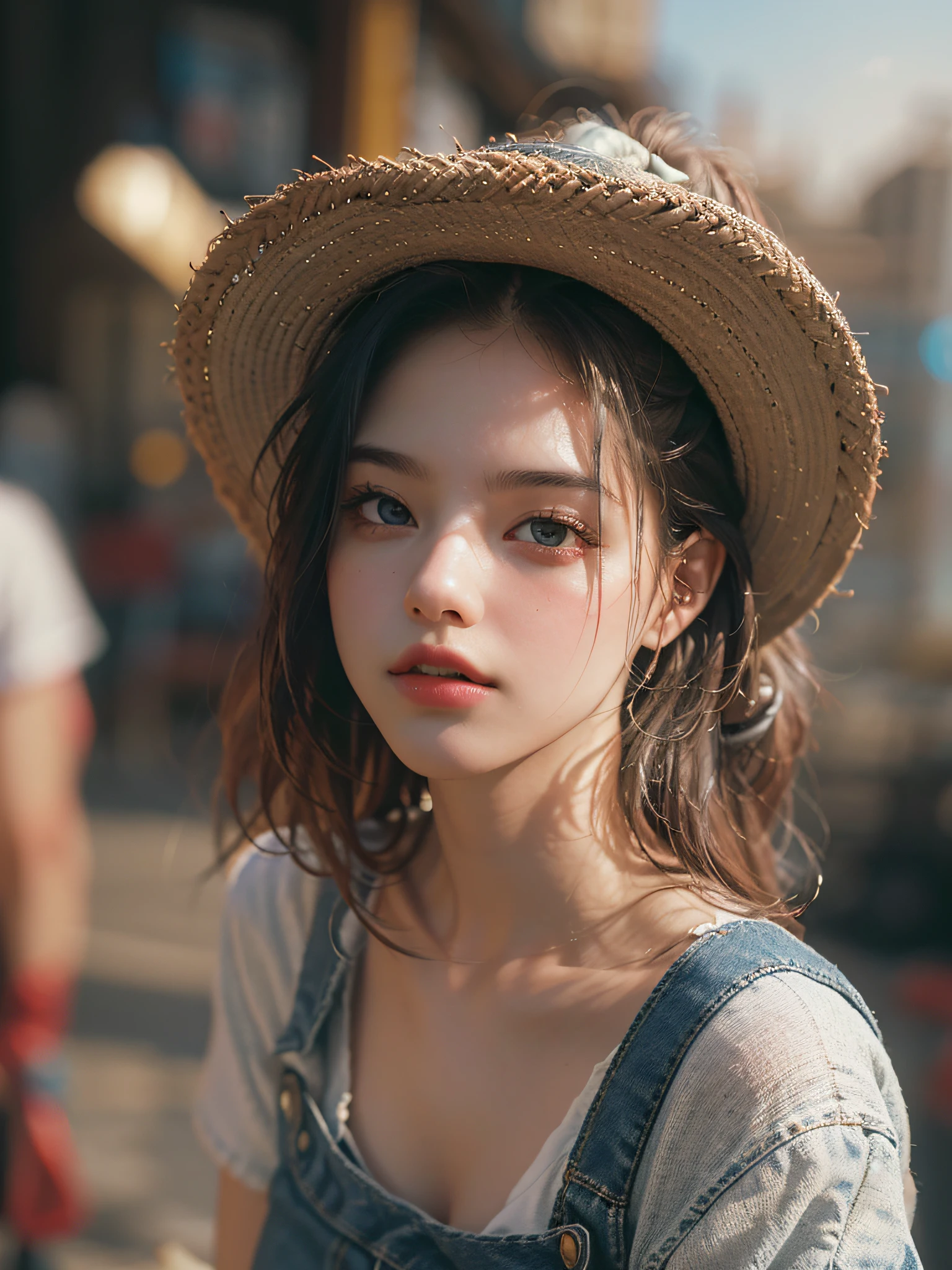 (RAW photo, 4k, masterpiece, high resolution, extremely complex) (realistic: 1.4), cinematic lighting 1 girl, single focus, summer noon, hot, 1990s \ (style), denim lens, interior