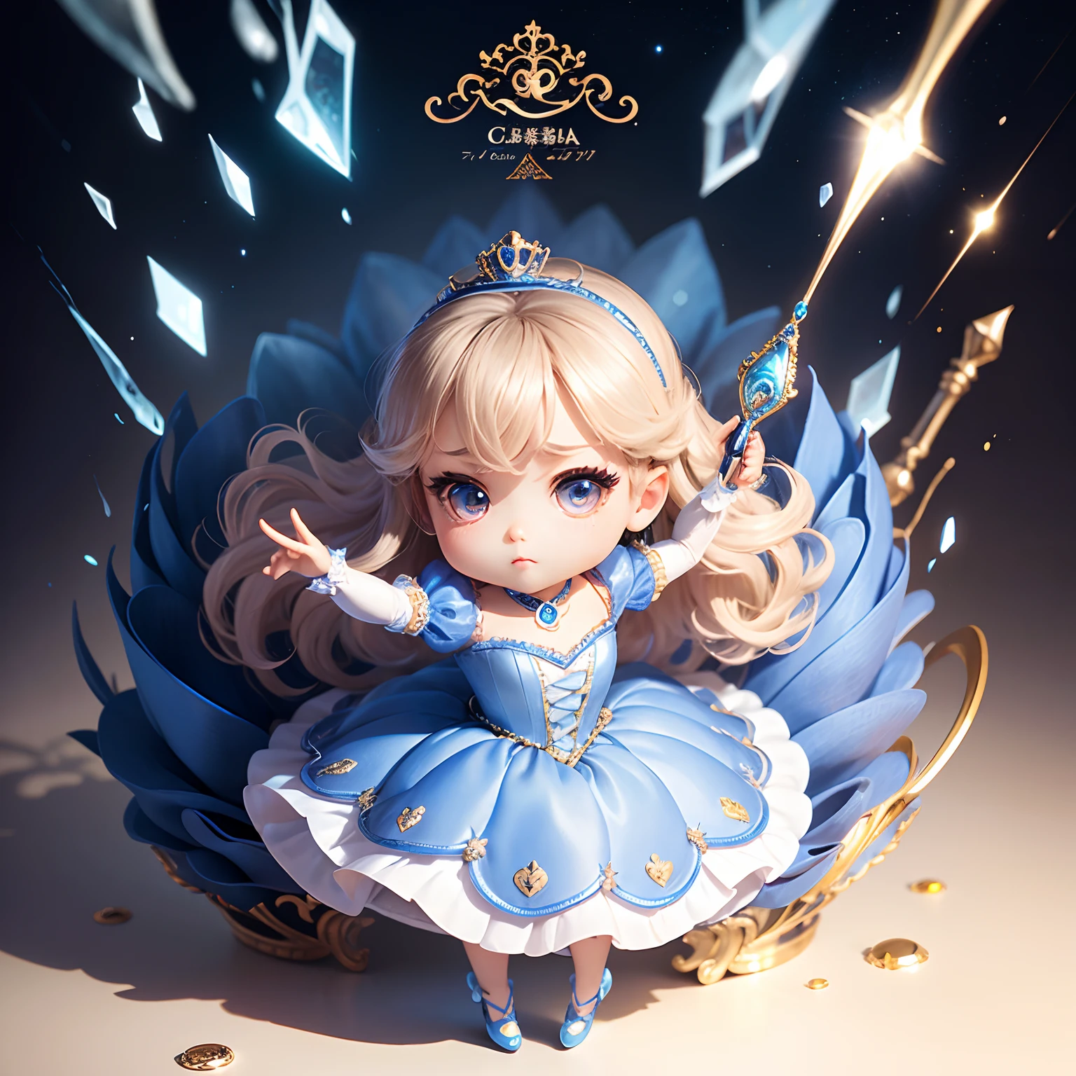 masterpiece、top-quality、ultra-detailliert、(Chibi Cinderella:1.2)、Magazine covers、The upper part of the body