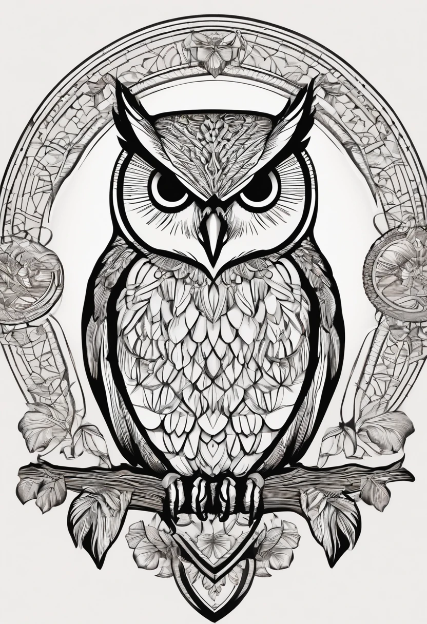 /imagine prompt: smart owl, geometric illustration, school emblem, in the circle, simple picture --no people and surroundings, details