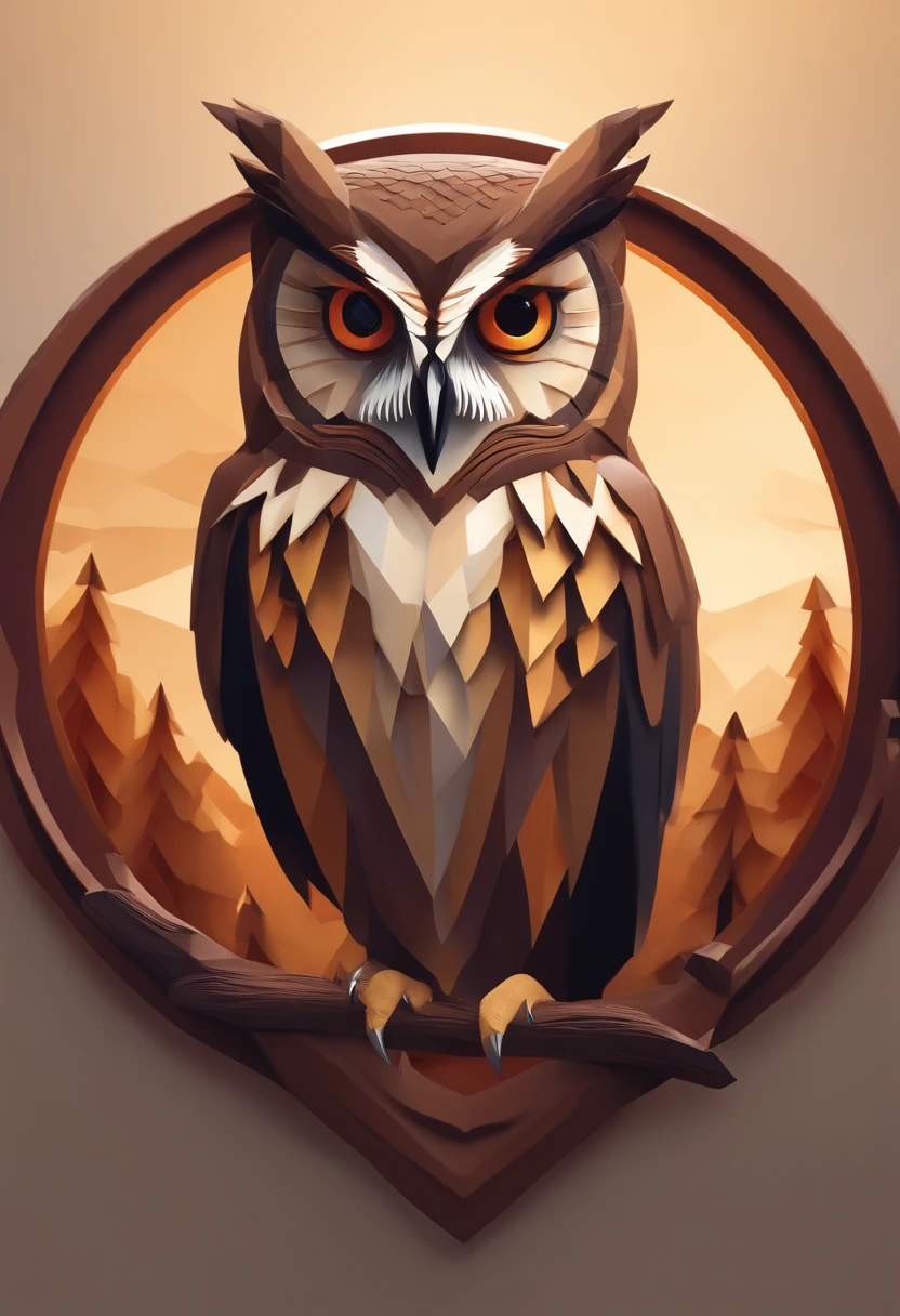 /imagine prompt: owl, brunette, school emblem, low poly, in a circle --no girl